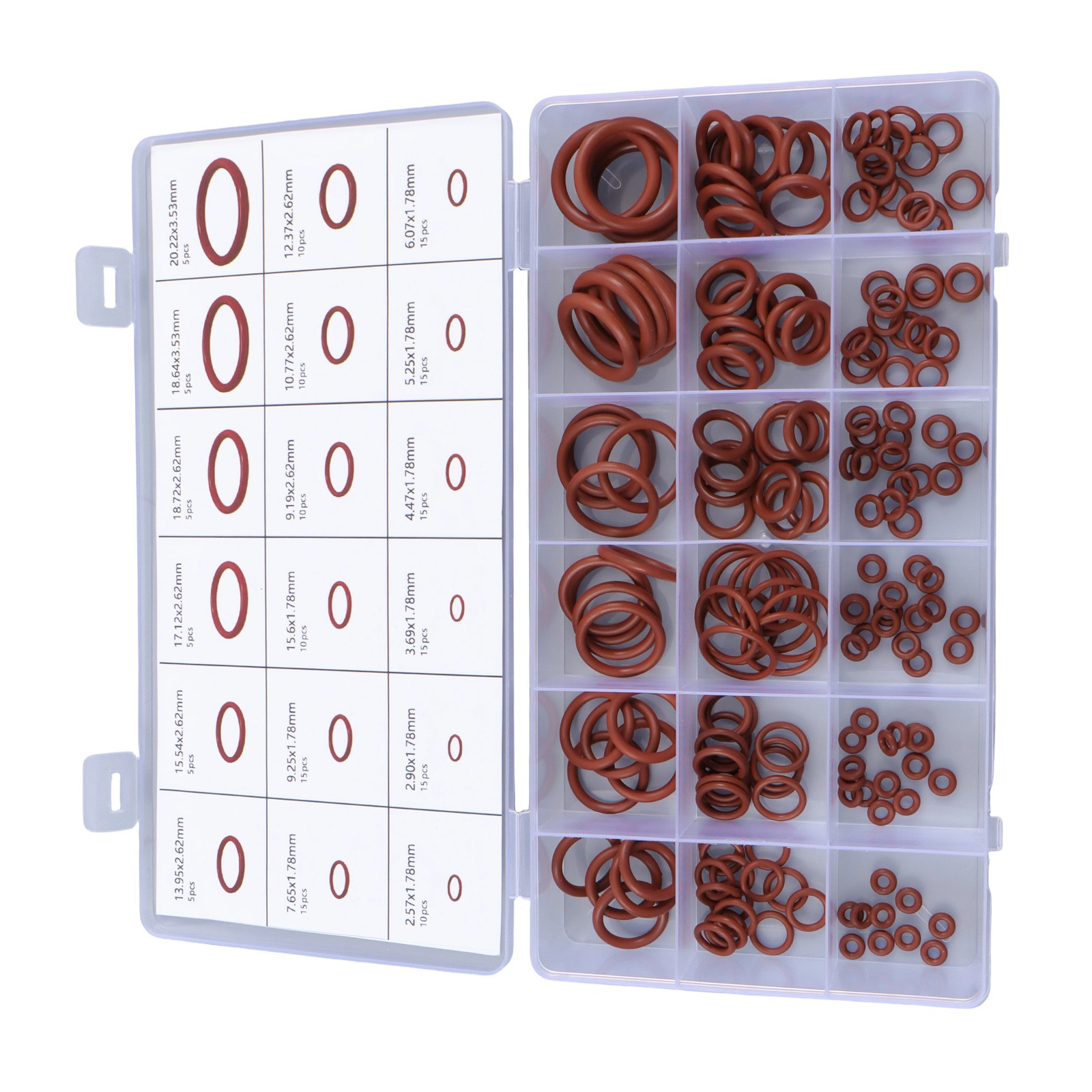 180 Pcs O-Ring Brown Metric FKM O-Ring Kit Fit High Heat Applications