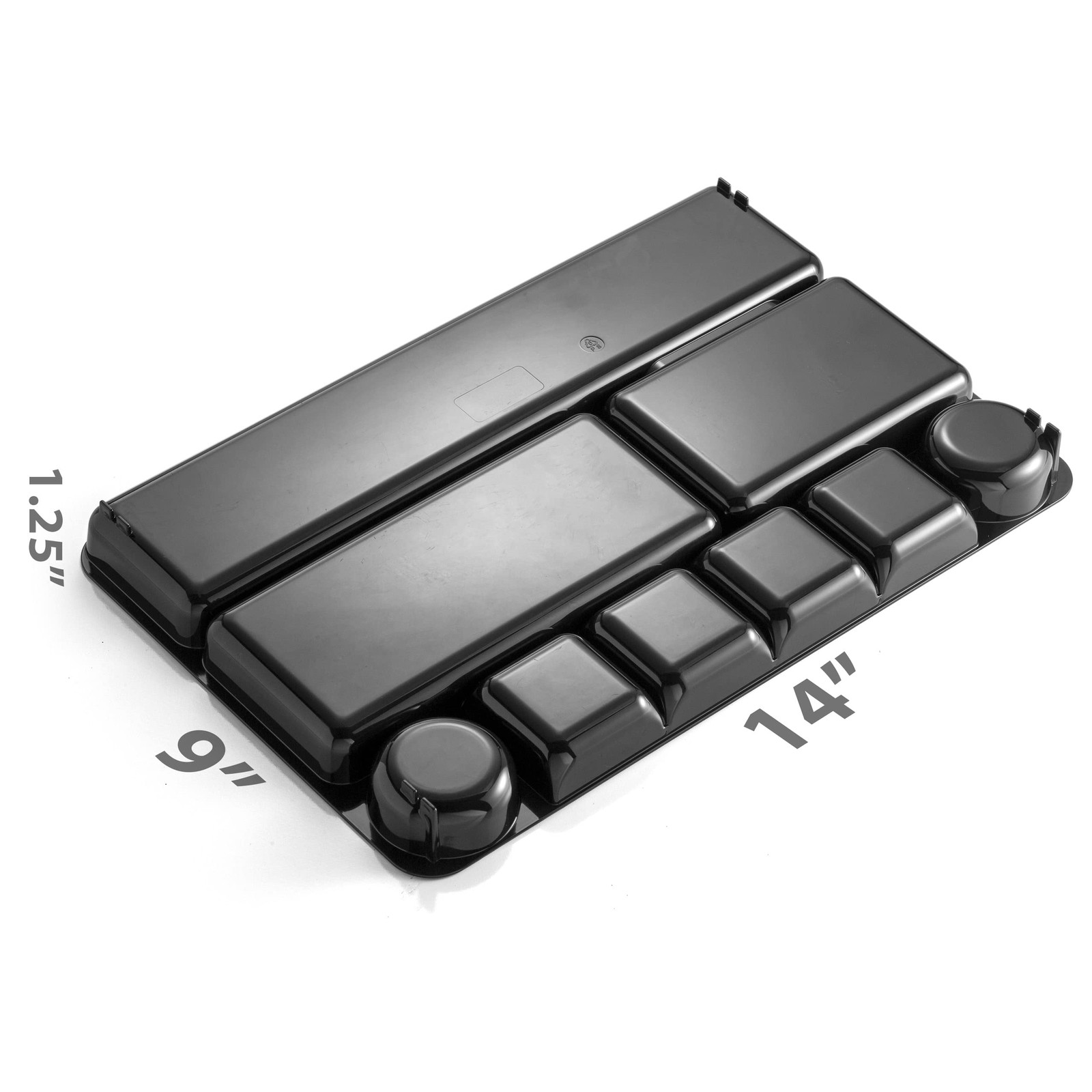 Black Recycled Plastic Desk Drawer Organizer 9 Compartment 14x9x1.13 Inch