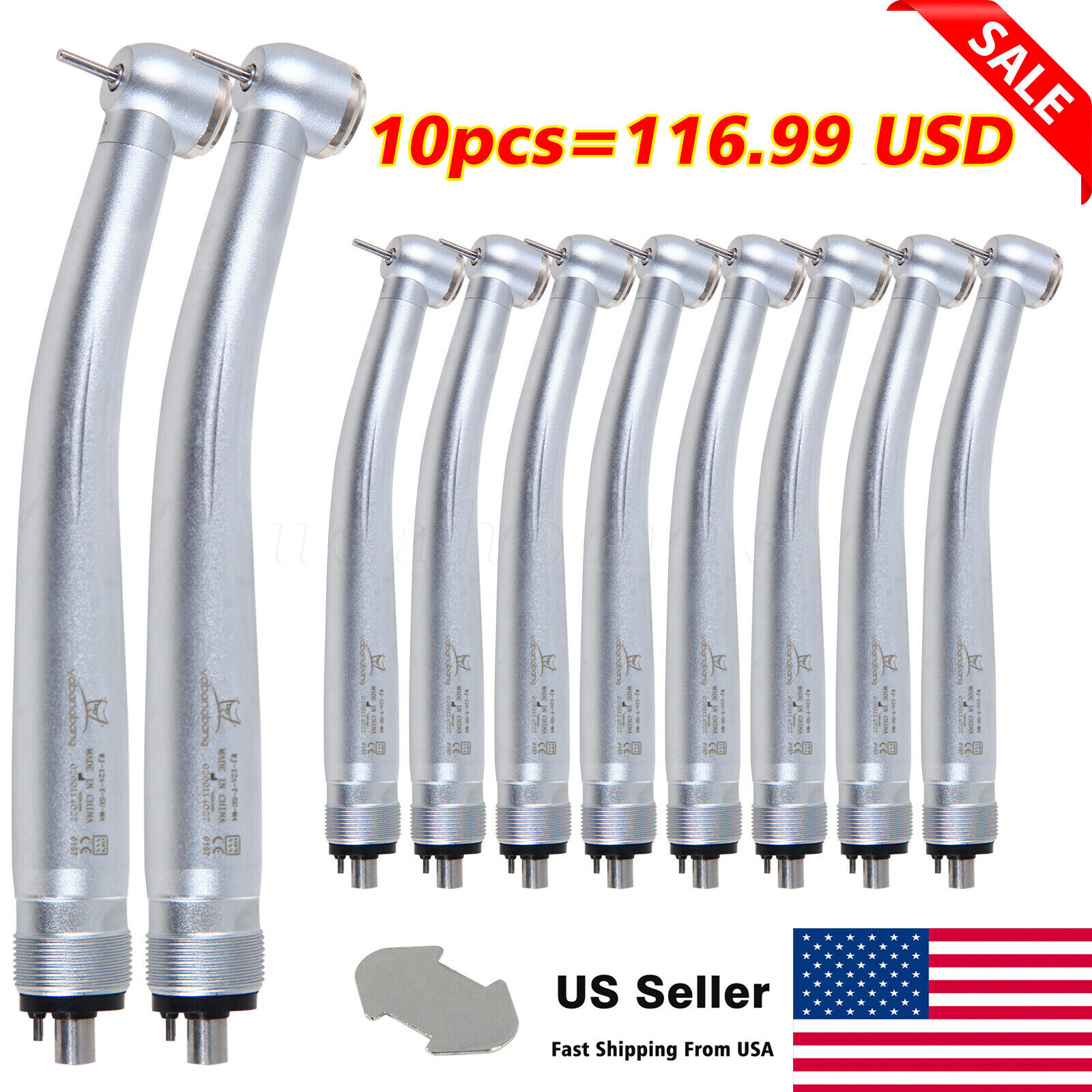 10* Yabangbang Dental High Speed Handpiece Push Turbine 4 Hole Fit NSK Pana Max