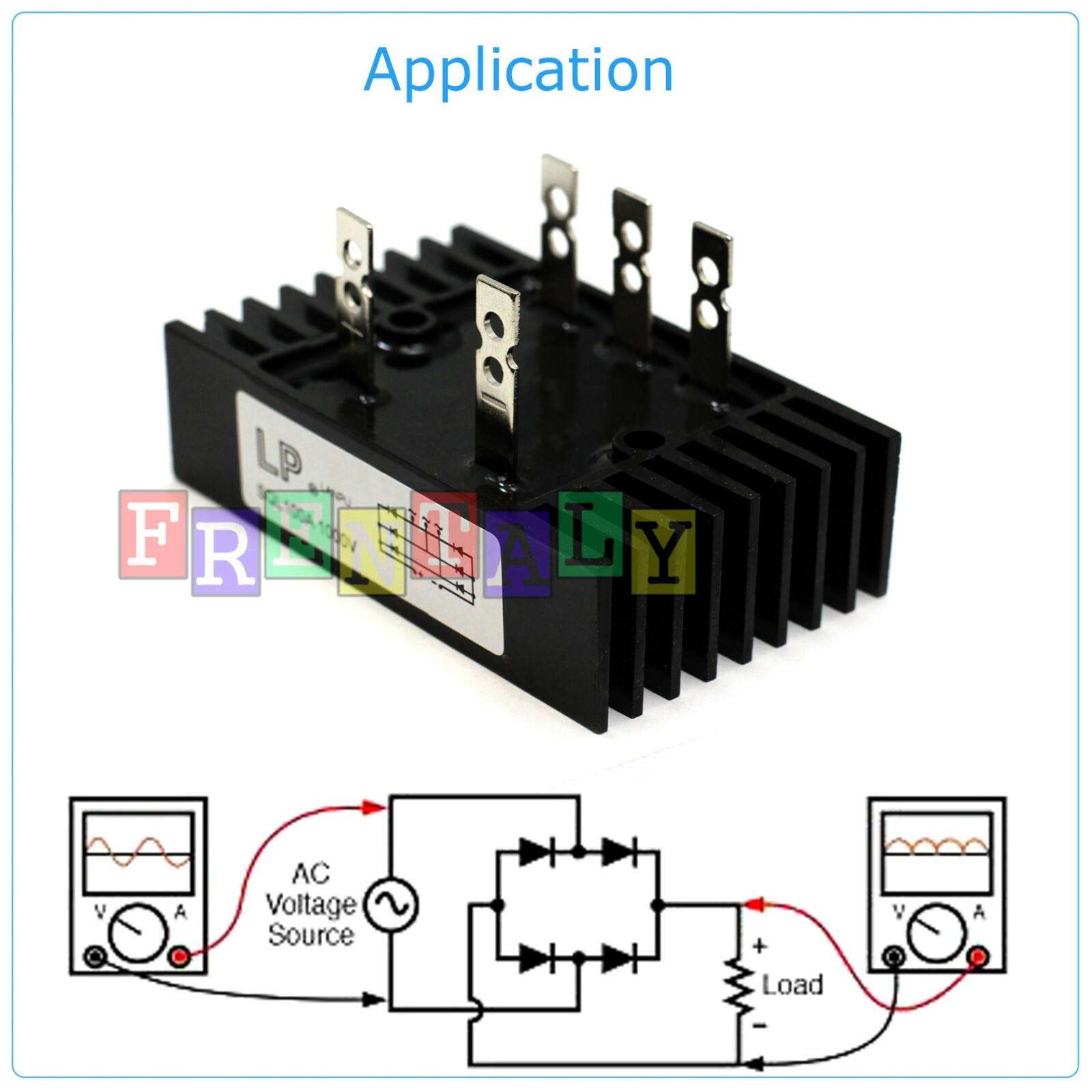 Amico SQL 100A Amp 1000V 3 Phase Diode Metal Case Bridge Rectifier TS