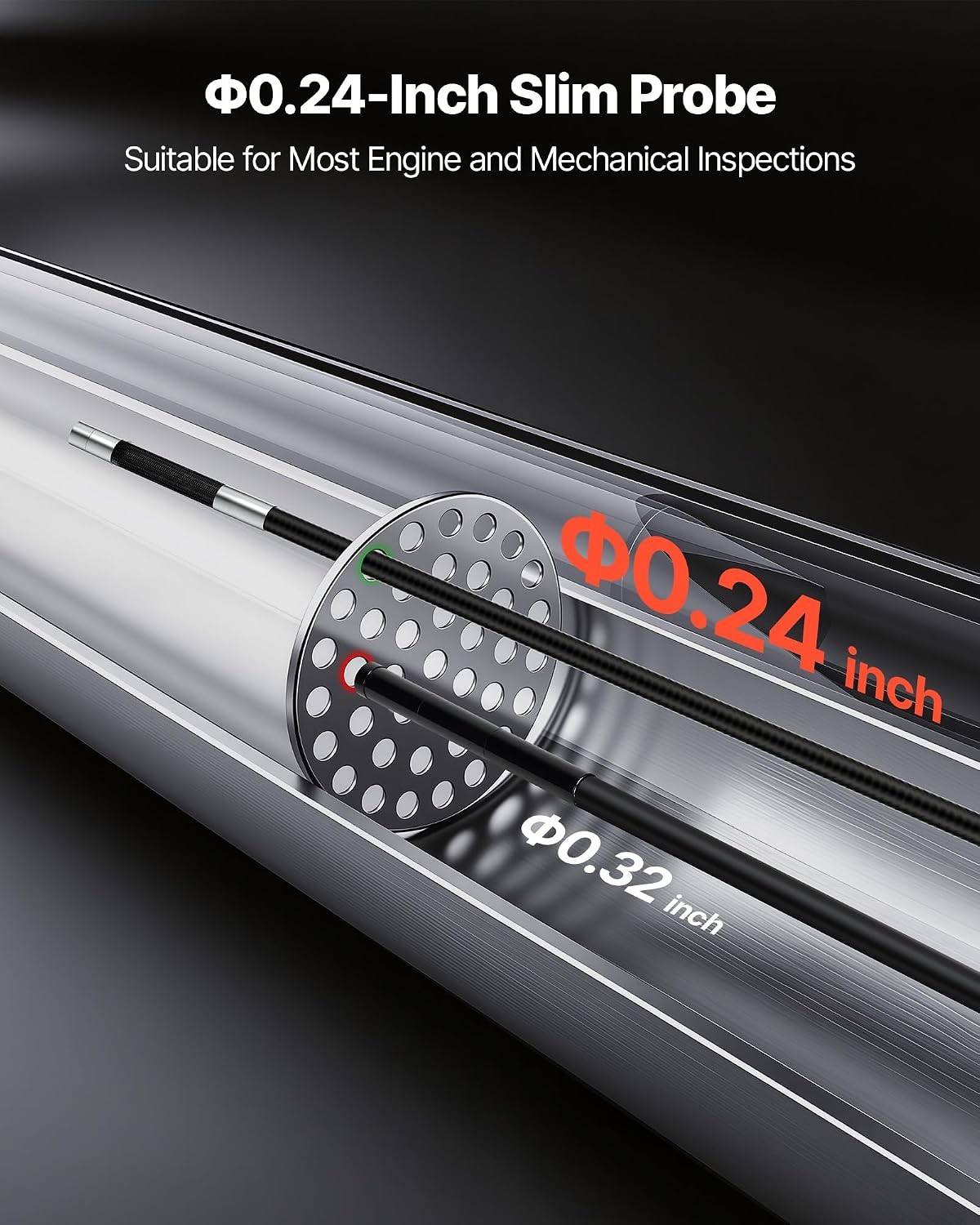 4.9FT 4-Way Articulating Borescope with Light, True 1080P HD Inspection Camera