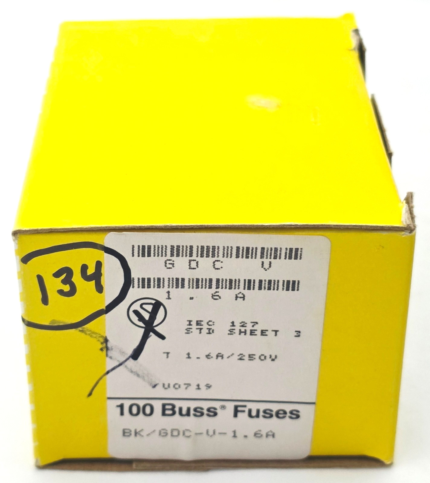 Lot of 134 Bussmann GDCV1.6A Pigtail Glass Fuses 250V 1.6 Amp Slow Blow 5x20mm