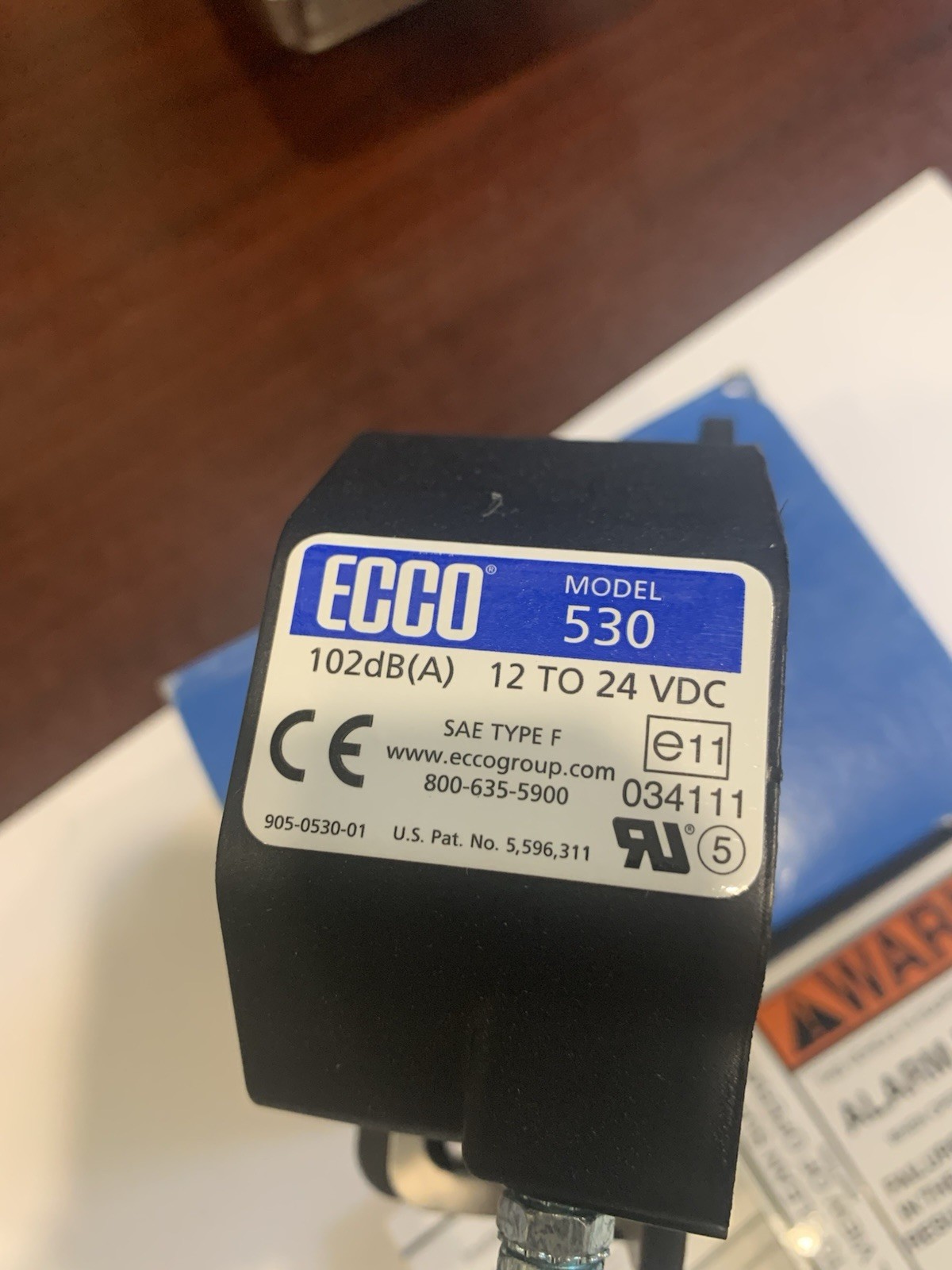 NEW Ecco 500 Series Back-Up Alarm Model 520 12-24V Black Alarm System 97dB NOB