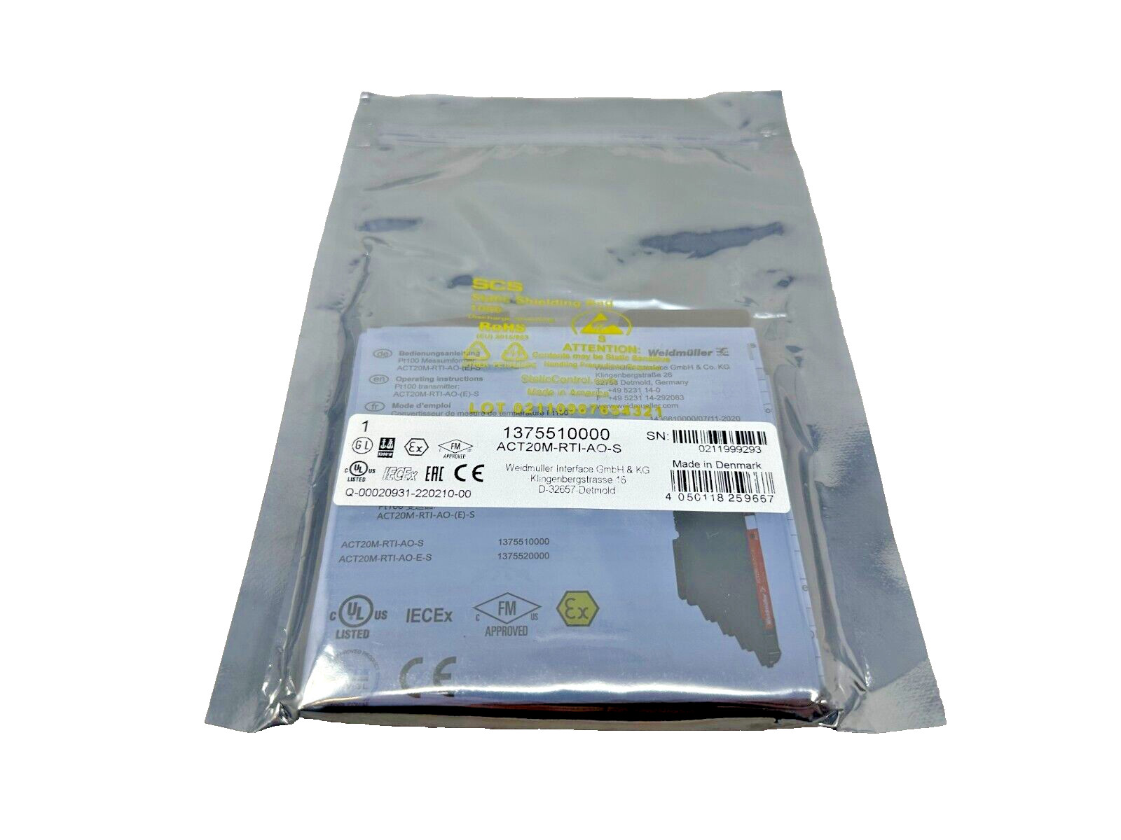 Weidmuller 1375510000 Temperature Converter ACT20M-RTI-AO-S
