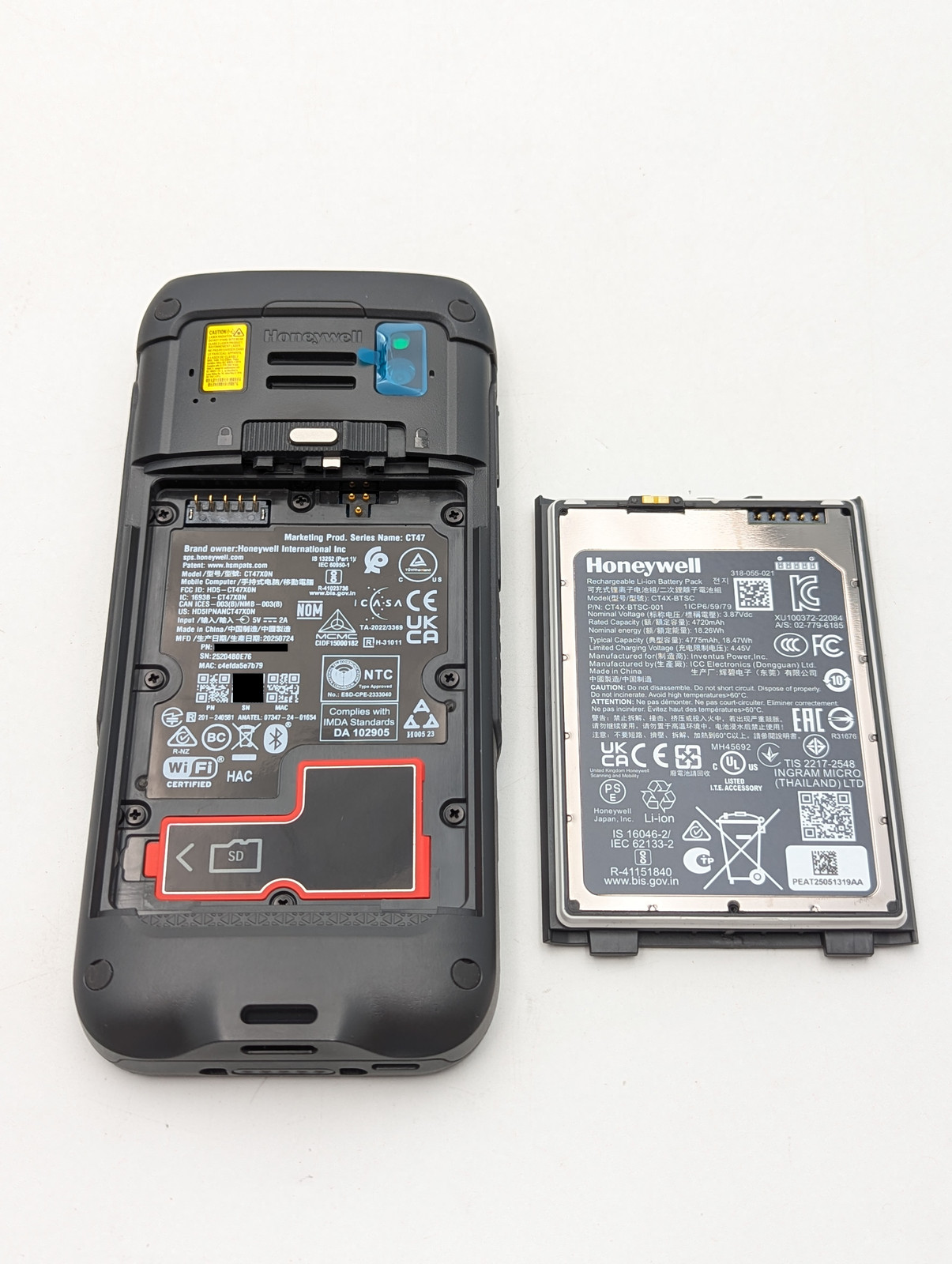 Honeywell CT47 Mobile Computer/Barcode Scanner w/ Battery (CT47-X0N-38D100G)