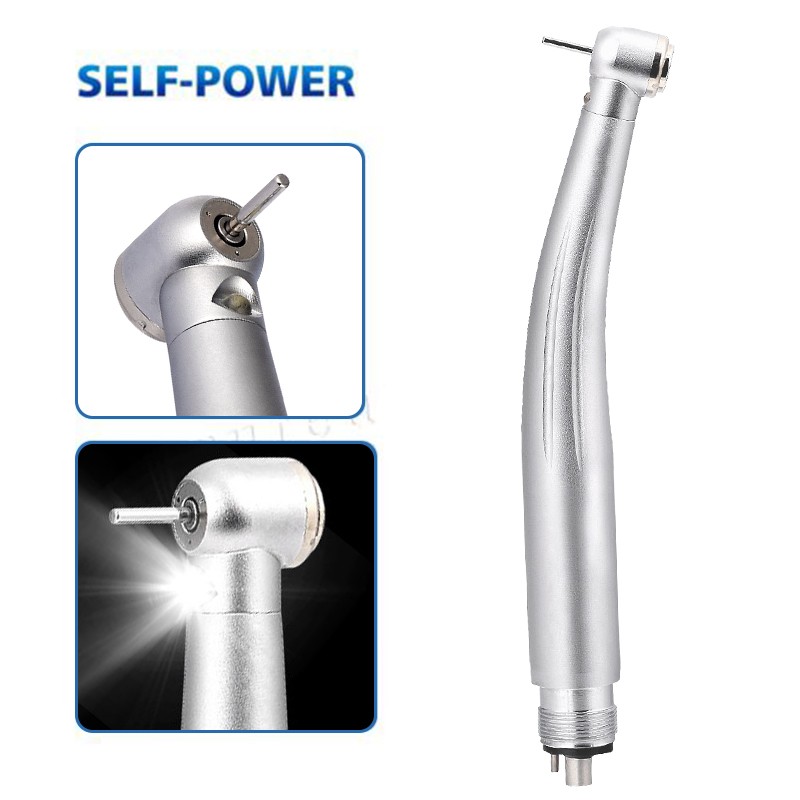 2pcs Dental Fiber Optic High Speed Turbine LED E-generator Handpiece 4 Holes