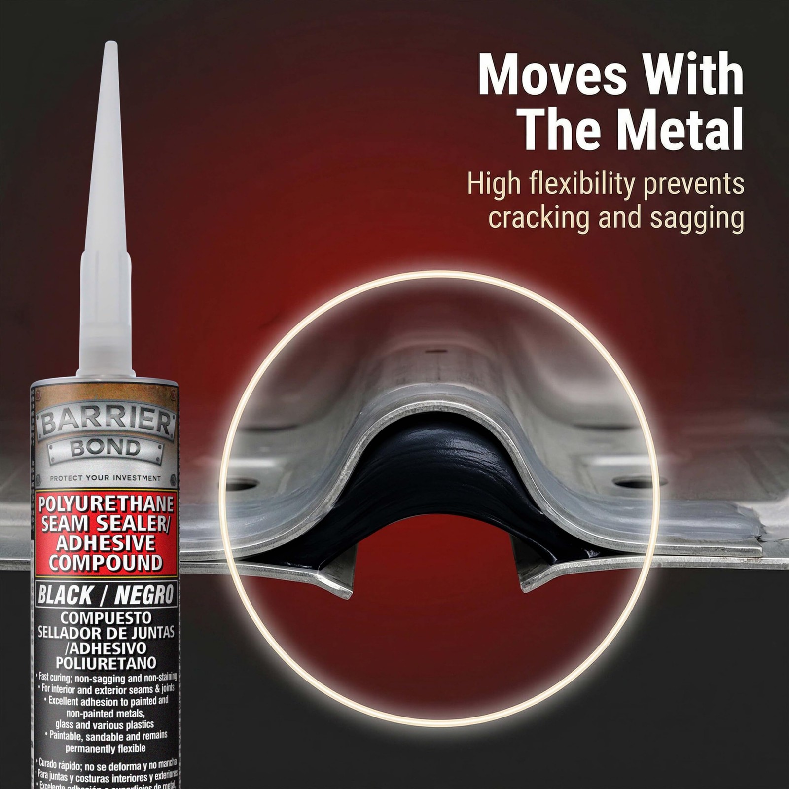 Black Polyurethane Seam Sealant Adhesive 10.5oz Automotive RV Sealer
