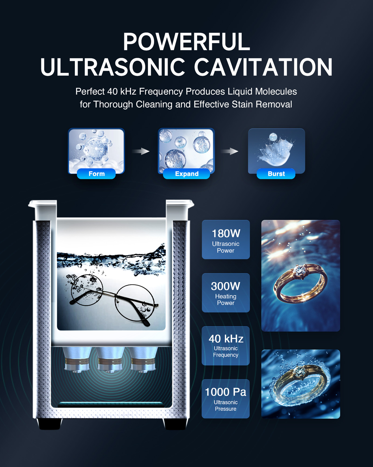 CREWORKS 6L Ultrasonic Cleaning Machine for Glasses Toys Brushes w Gentle Mode