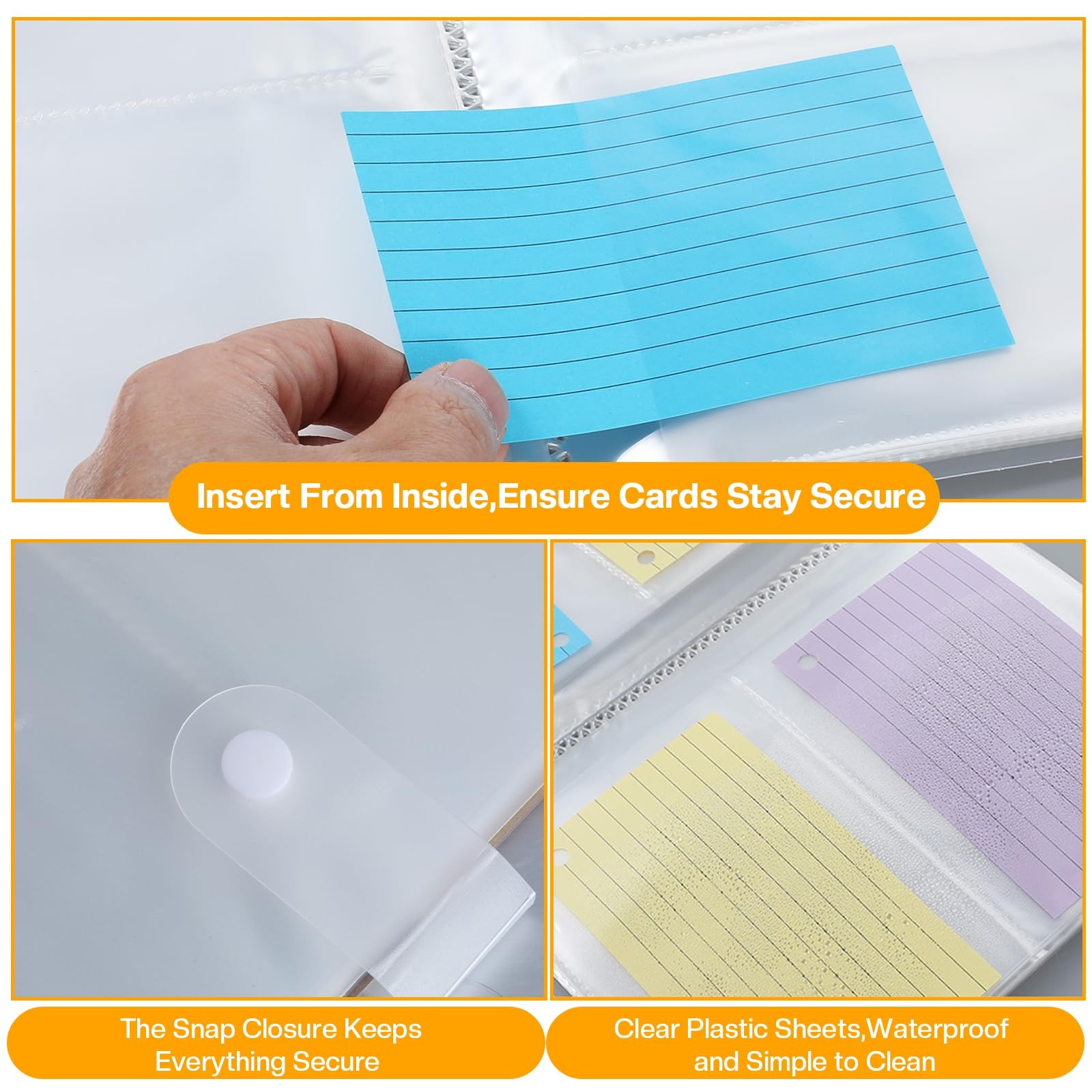 5×7 Index Binder with Clear Plastic Sleeves, Small Organized Folder for Recip…