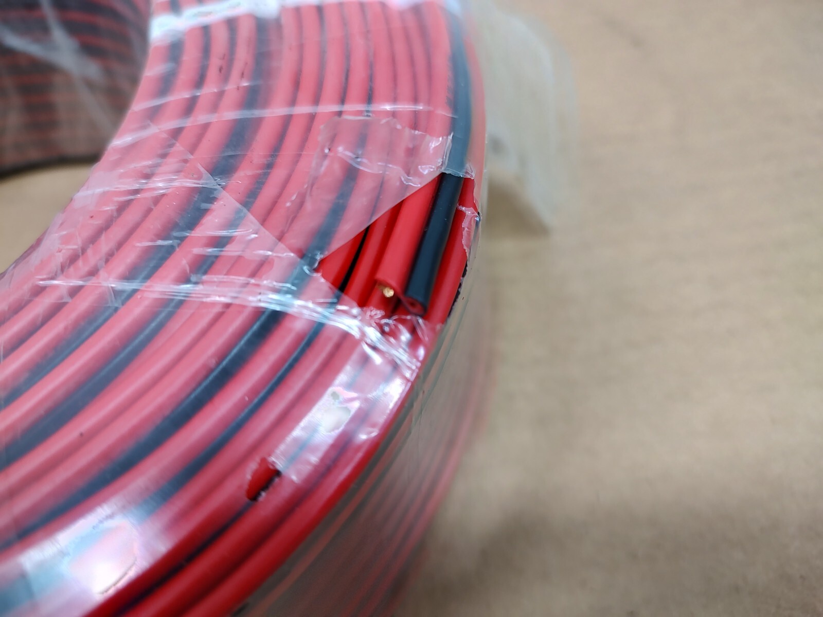 100 Meters, 2-Core Home LED Trumpet Audio Cable RVB 2 x 1.5mm² Wire Red Black