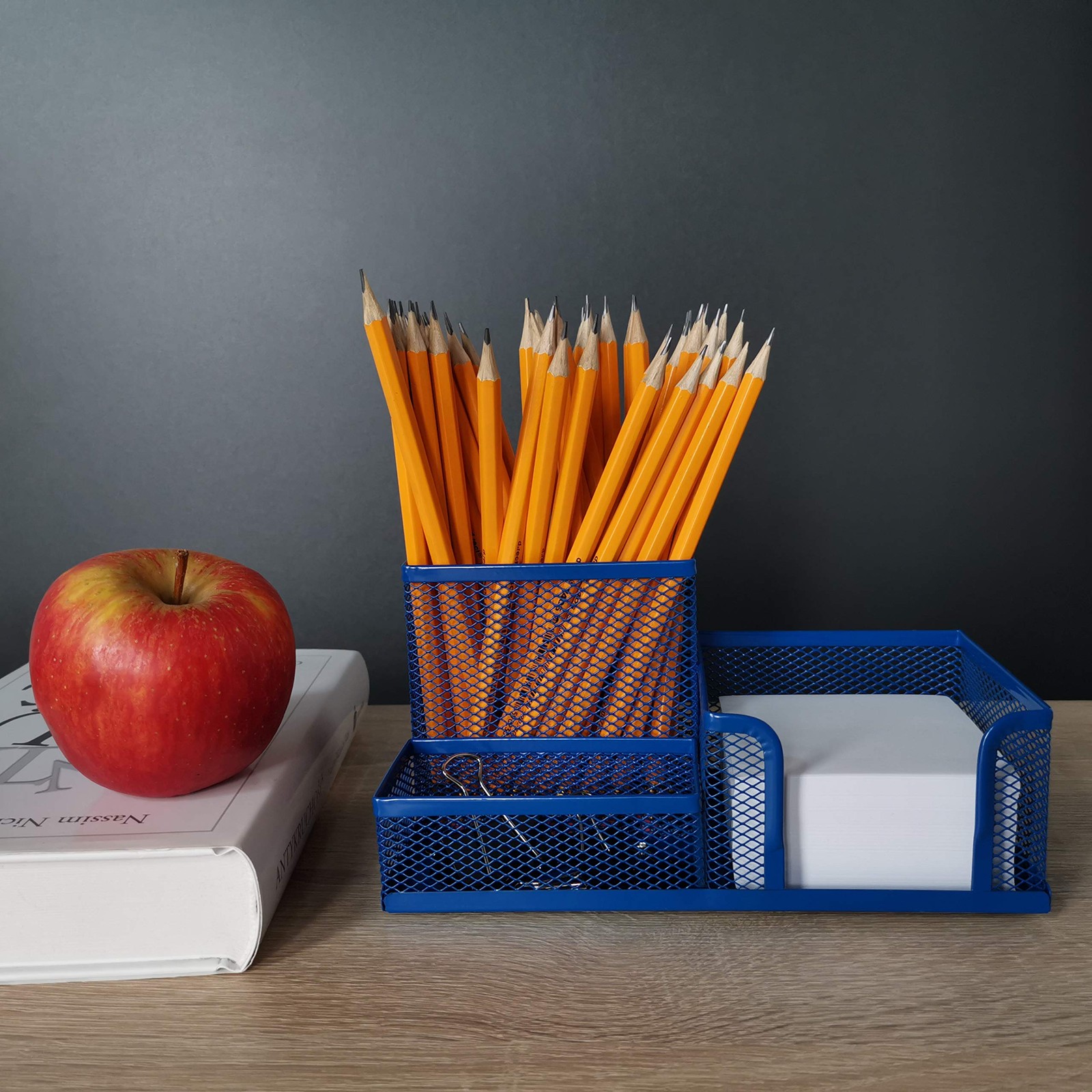 Leviatan Desk Organizer | Metal | Office Pen Holder Navy Blue