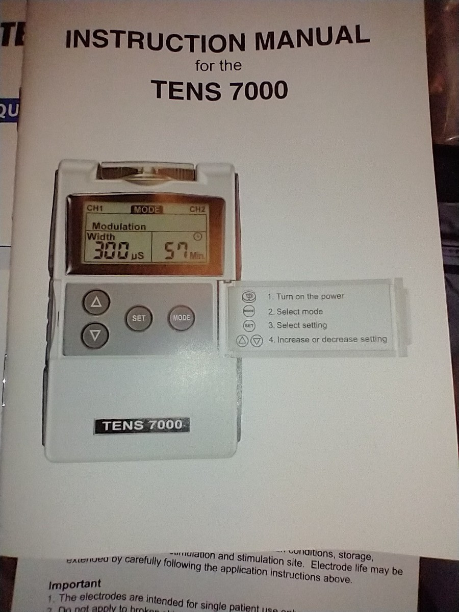 Roscoe Medical TENS 7000 Handheld 2 Channel Unit with EXTRA Electrodes