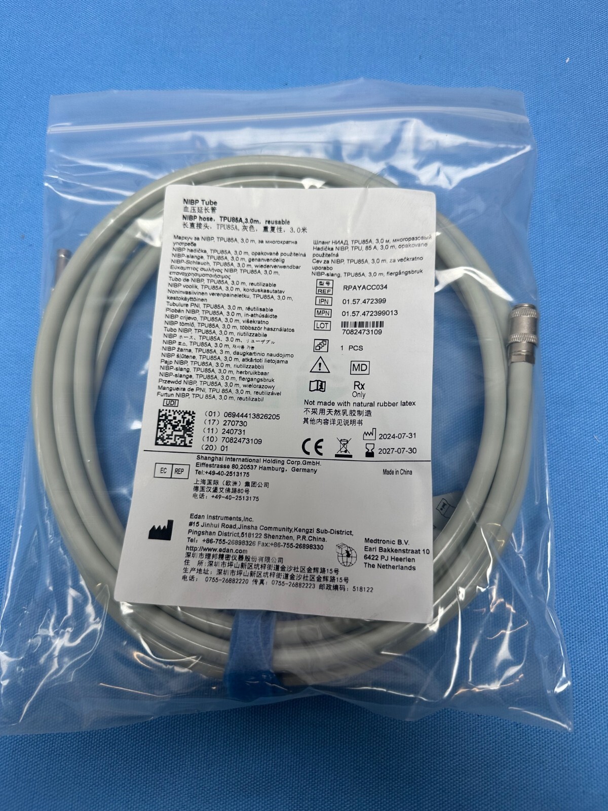 EDAN / Medtronic Physio Control NIBP Hose + Cuff (27-35CM – ADULT E9)