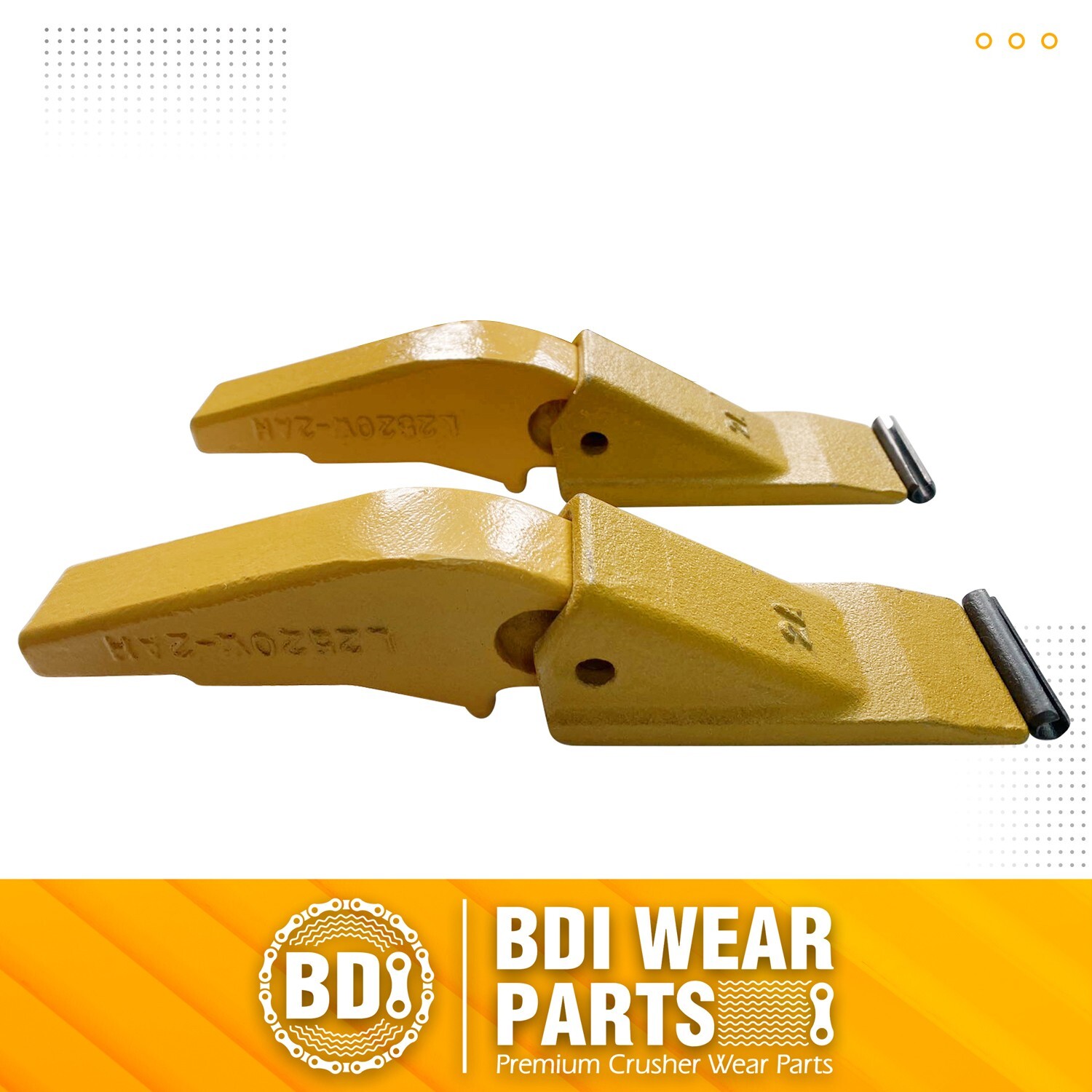 Weld-on Flush Mount L2520N-2AH Bucket Shanks 2A Bucket Teeth with Pins – 2 Set