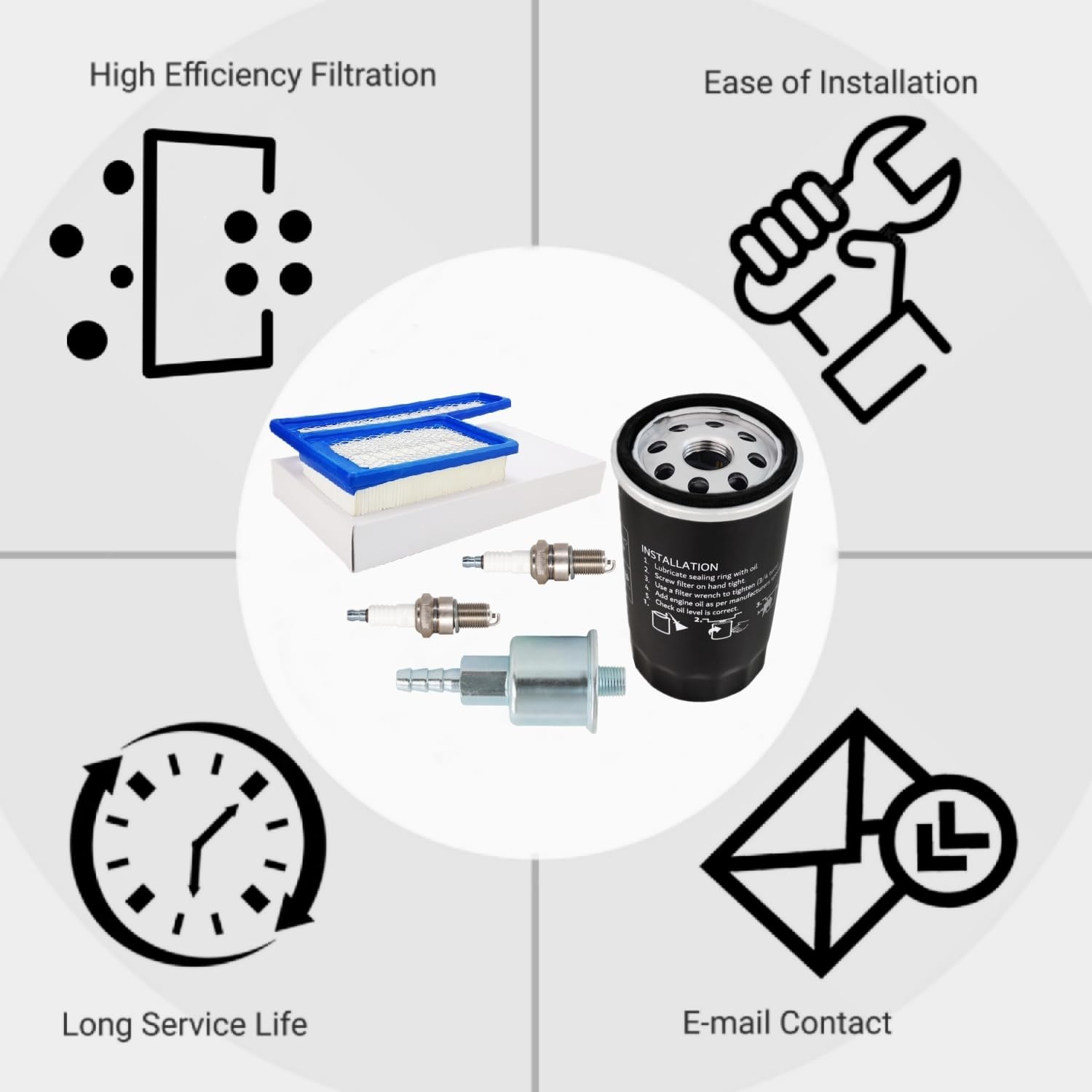 Tune-Up Kit for RV Generators – Air & Oil Filters for Onan 5500/7000 QG Engines