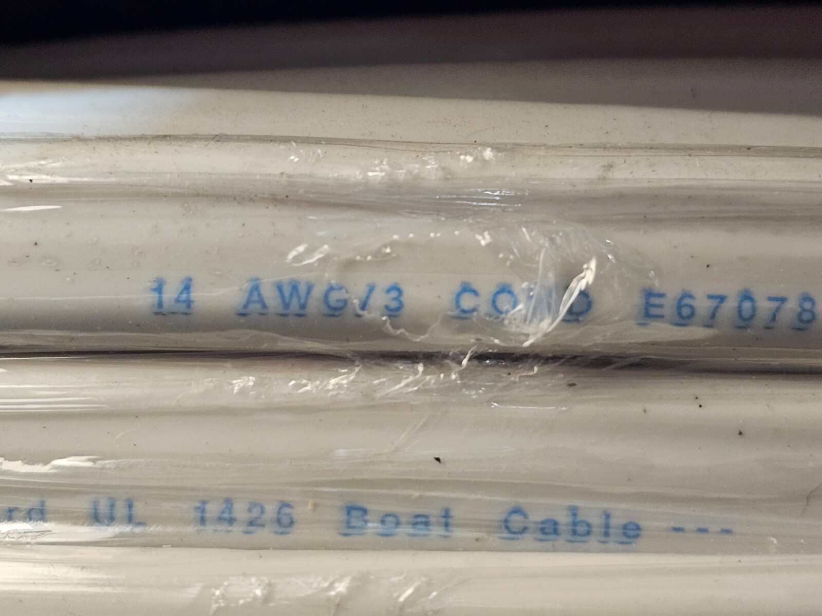 Boat Cable 500 Feet 14 AWG/3 Conductor Tinned Copper PVC Jacket BC-5W2 600V