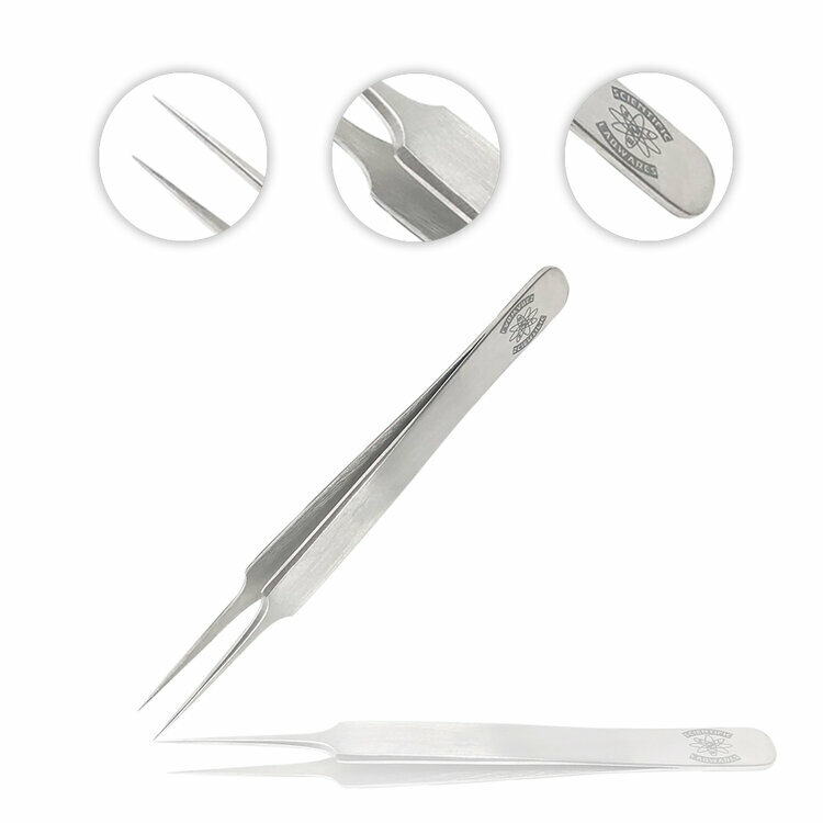 Labware High Precision Stainless Steel Lab Tweezers/Forceps with Straight 4.25″