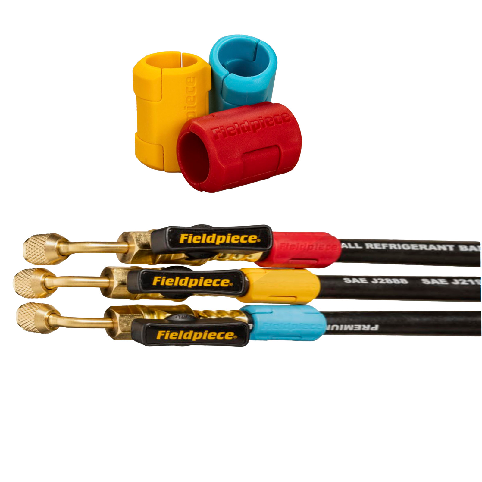 1/4 in HVAC Refrigerant Hose Set 5ft Charging Recovery Hoses 3pc 800 PSI
