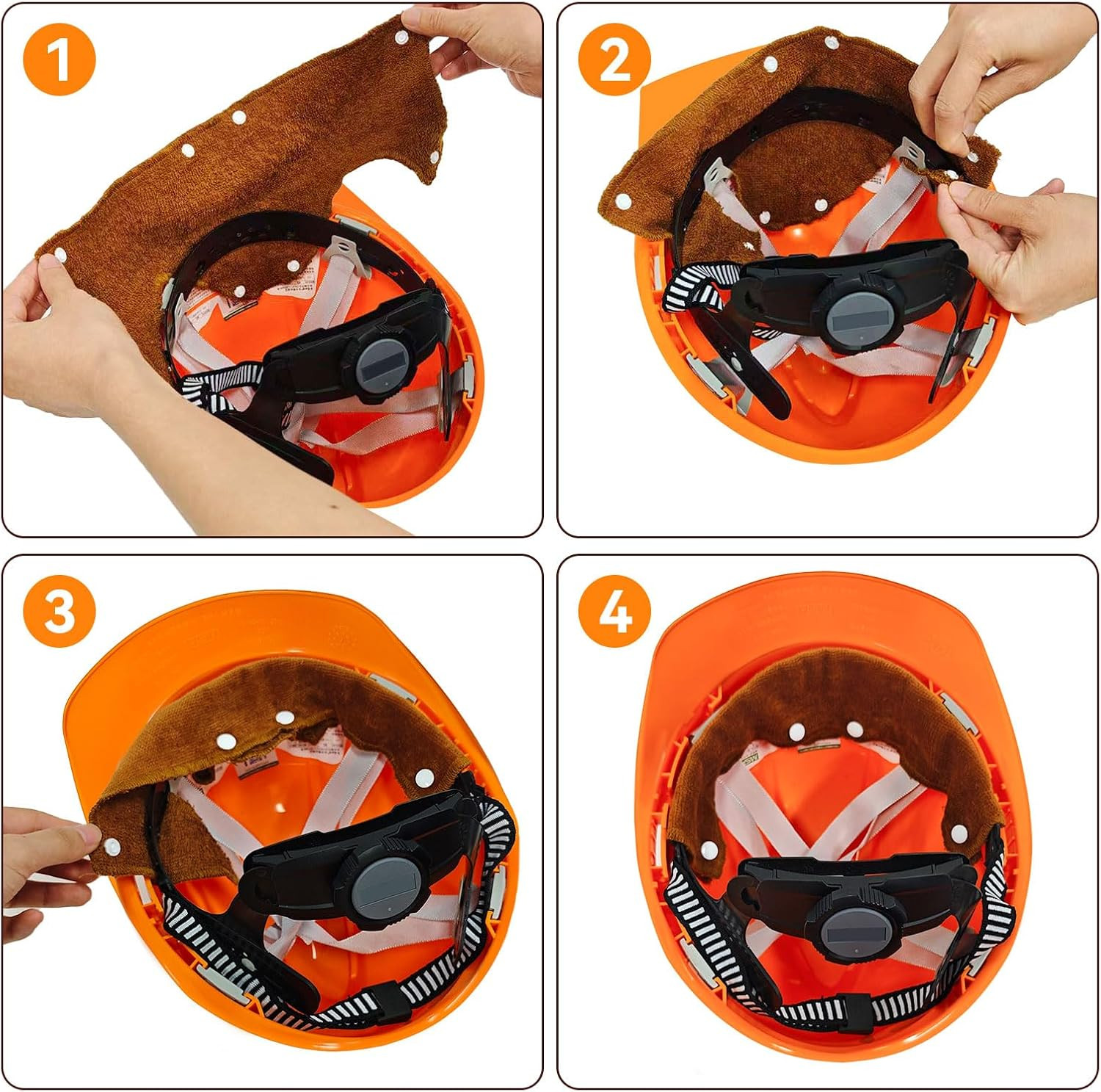 3-Pack Hard Hat Sweatband Washable Cooling Safety Helmet Insert Reusable Hard…