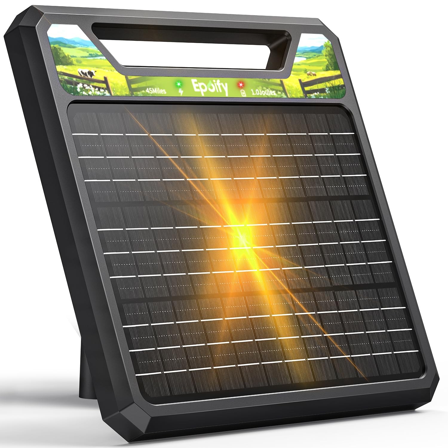 Solar Electric Fence Charger 1.0J, Epoify LD03 45 Mile Fence Energizer with 8…