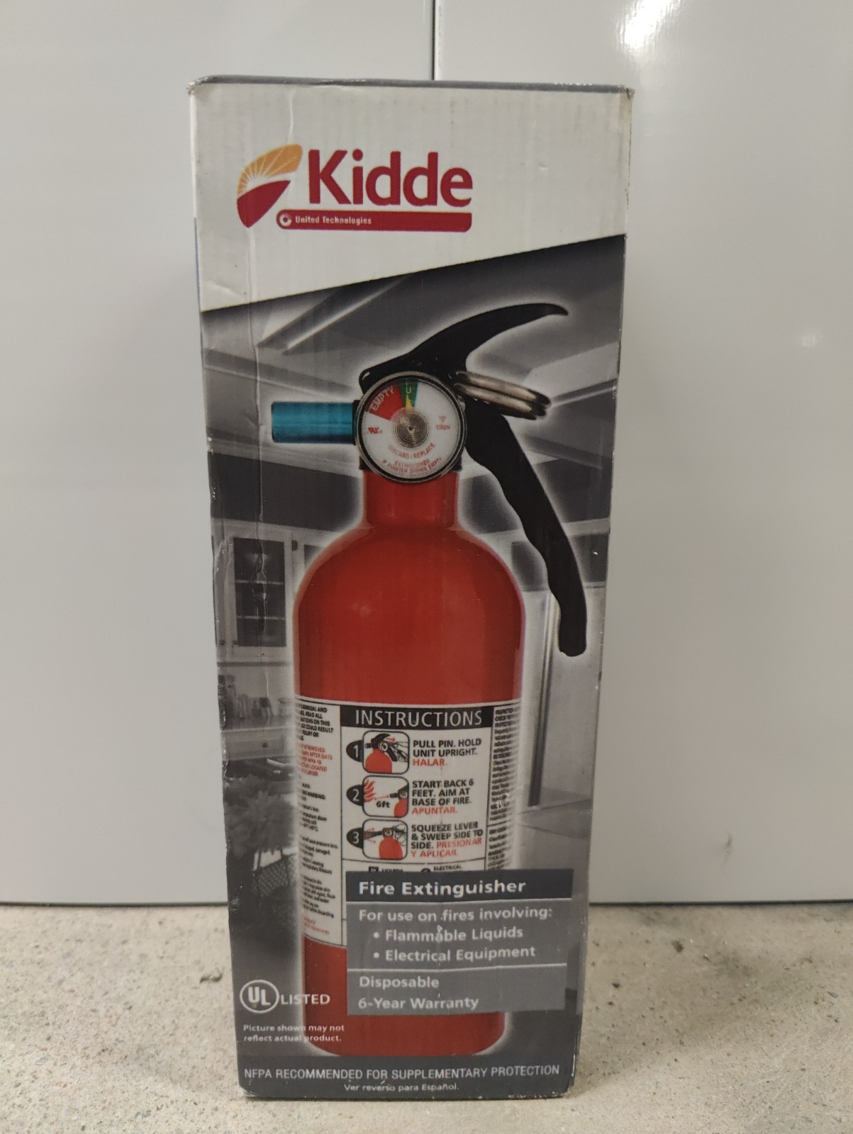 Kidde Regular Dry Chemical Fire Extinguisher, Strap Bracket Included – (3.2 Lbs)