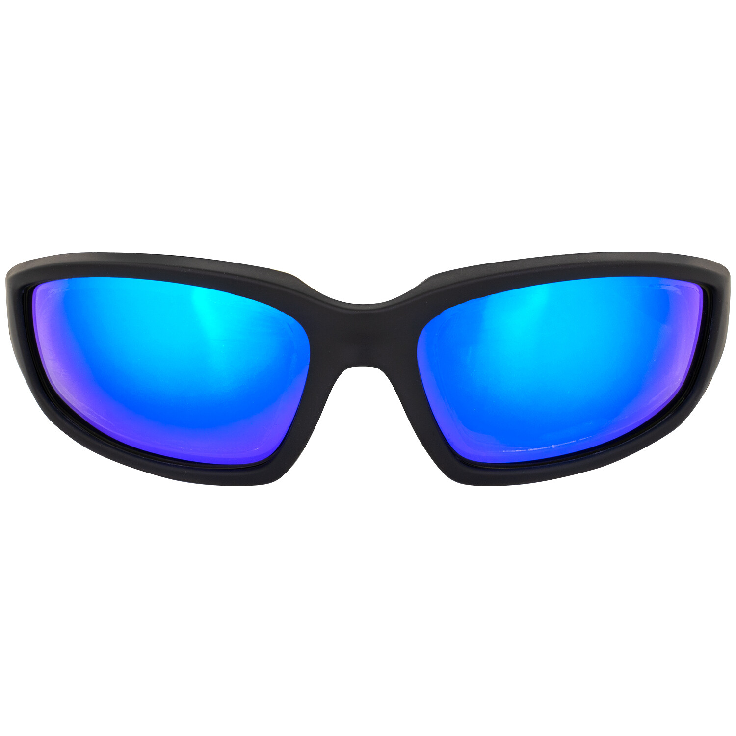Global Vision Kickback Motorcycle Riding Sunglasses Black Frame w/ Gtech Blue