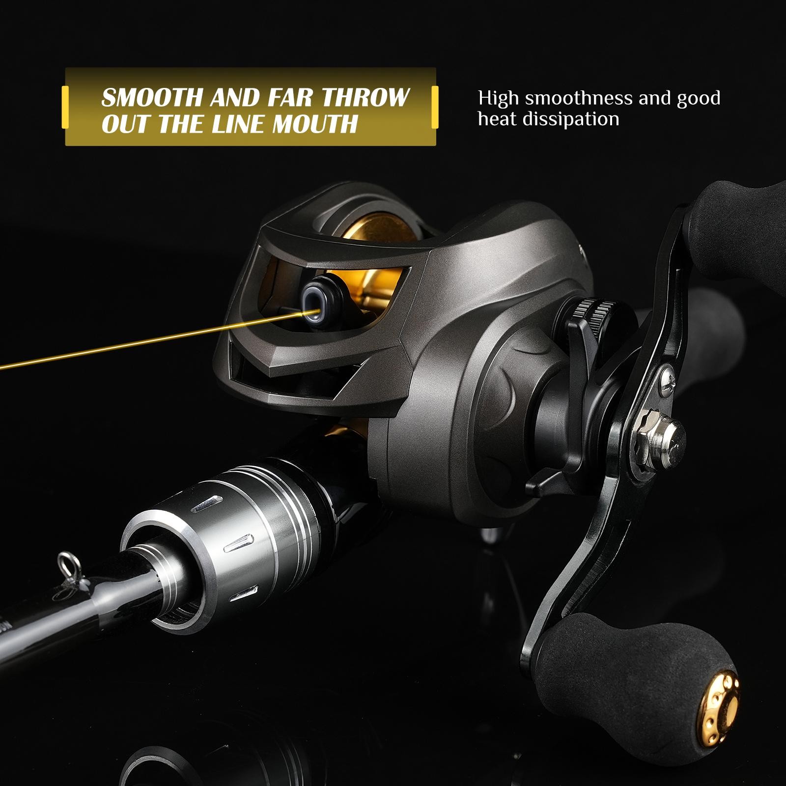 Rooblinos AK Baitcasting Reel 7.2:1 18LB Max Drag Freshwater Saltwater 2+1BB Pro