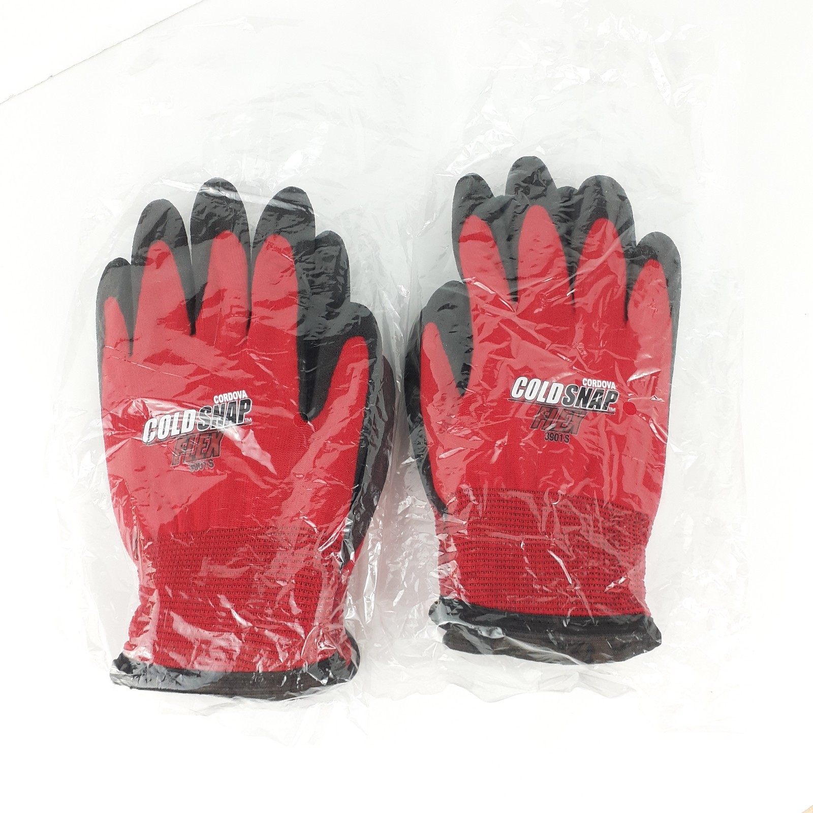 Cordova Cold Snap Flex Thermal Gloves Red Sz S 3901S Foam PVC Coating 2 Pairs