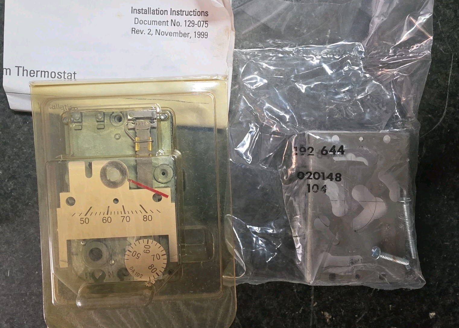 Siemens Powers Controls 192-202 Pneumatic Room Thermostat Chassis Kit w/ 192-644