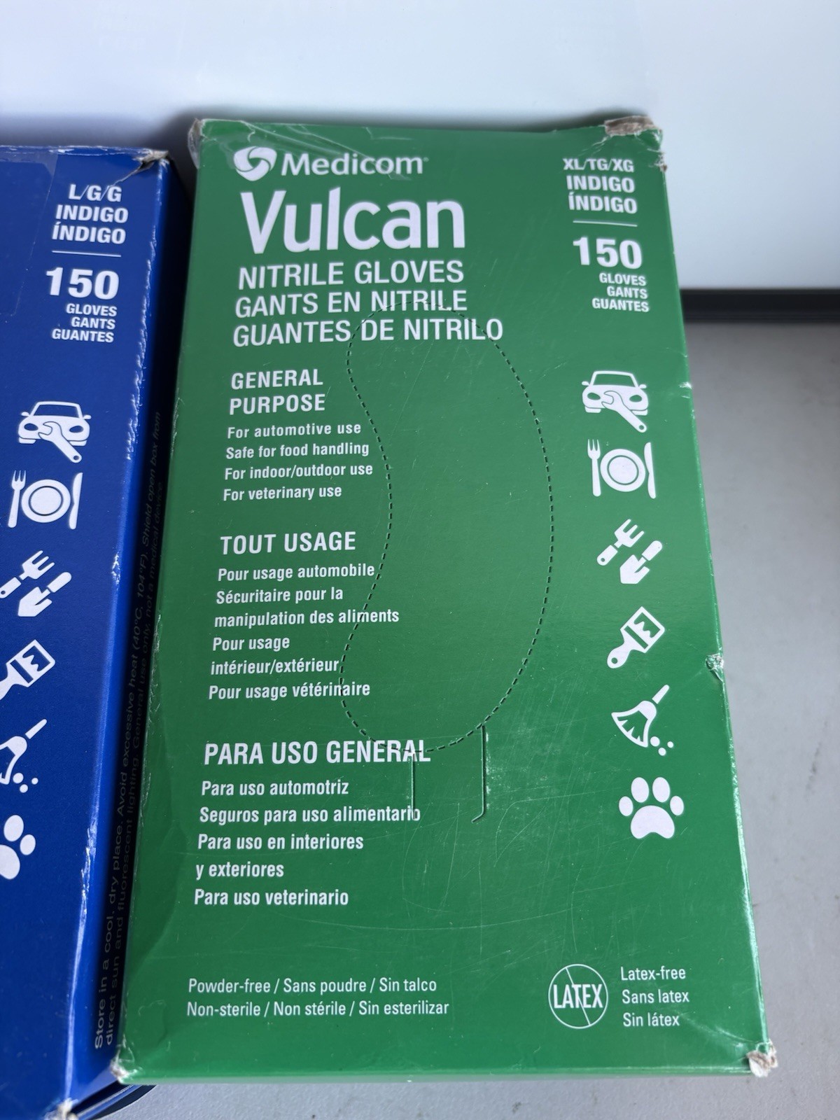 Medicom Vulcan Nitrile Indigo Gloves General Purpose – Lot of 3 sizes: M/L/XL