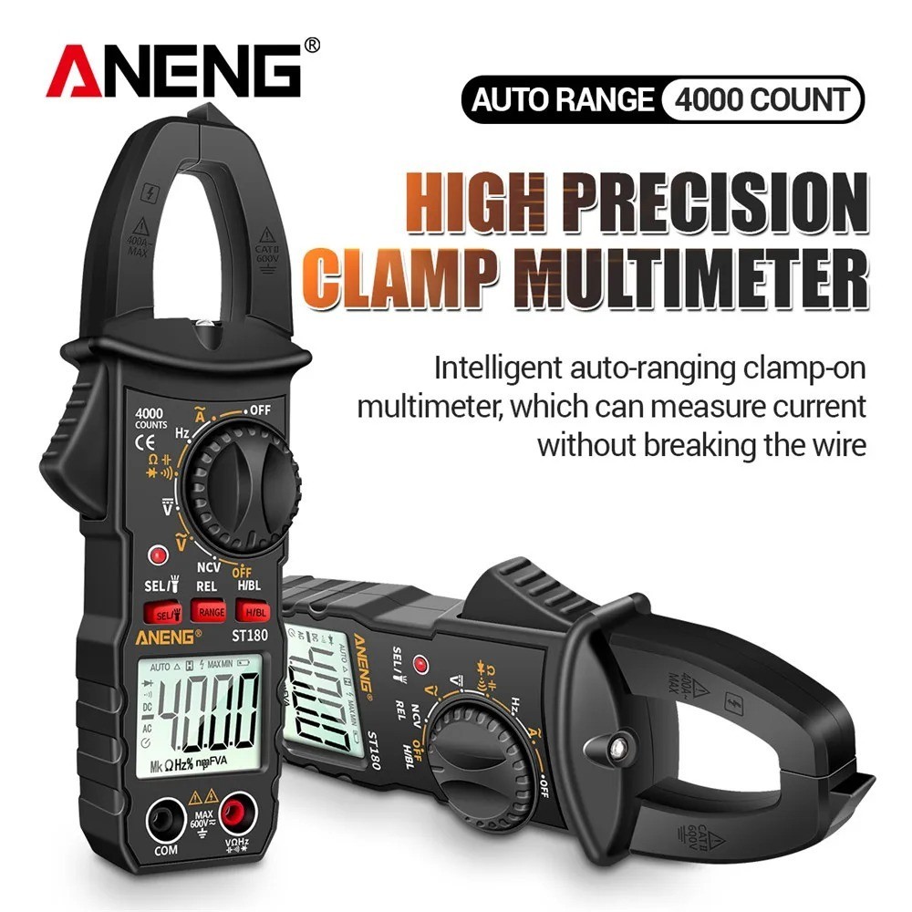 ANENG ST180 Digital Clamp Meter 4000 Counts AC Current Multimeter Voltage Test