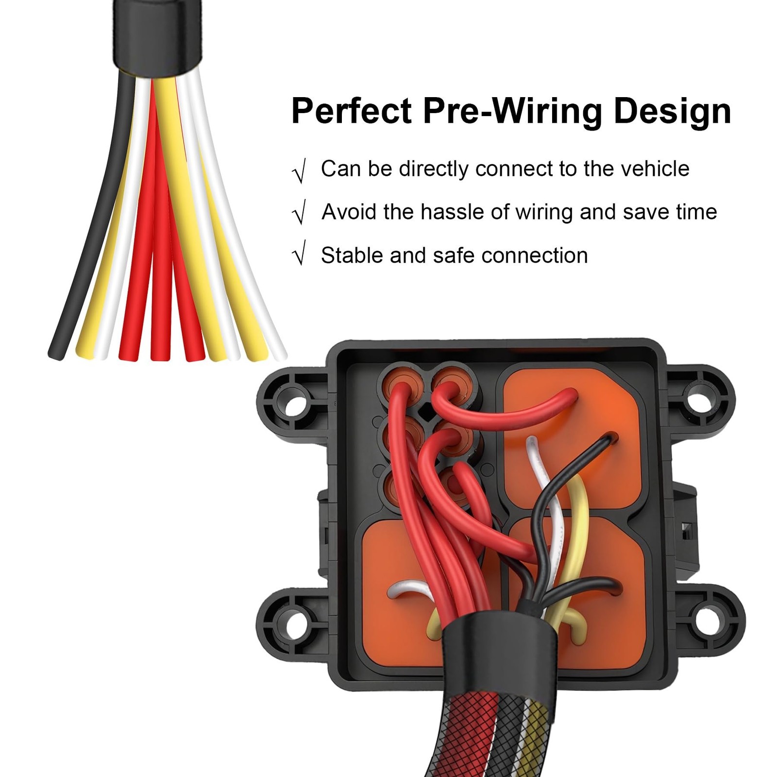 12V Automotive Relay Box 3 Way Relay Fuse Box, with 12 AWG Pre-Wired Universal