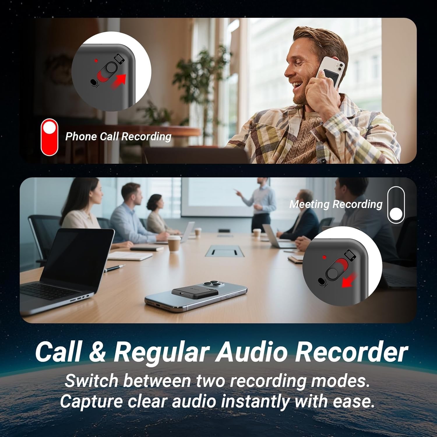 64GB Magnetic Voice Recorder Voice Activated with AI Noise Reduction Device NEW