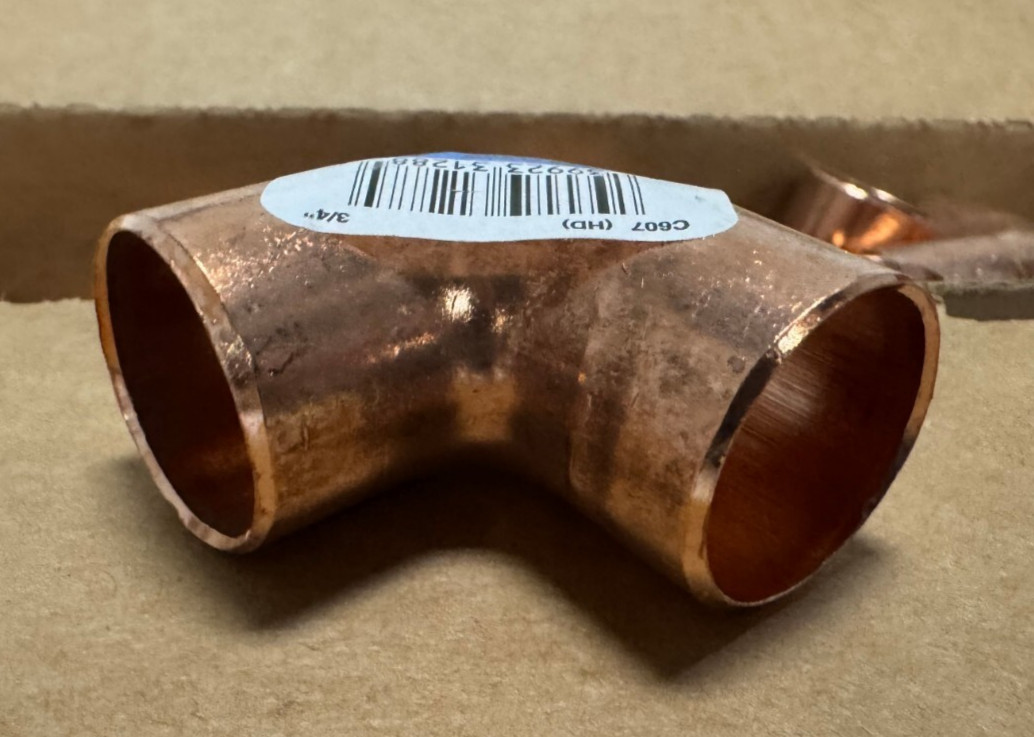 Everbilt Copper Elbow 3/4 in x 3/4 in 90 Degree Cup Elbow Fitting C607, 100 Pack