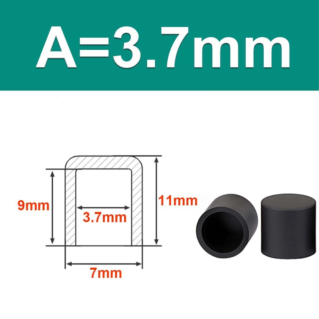 Black Round Silicone Rubber End Cover Caps Dust Cap For A=2.8mm~78.5mm Pipe Tube