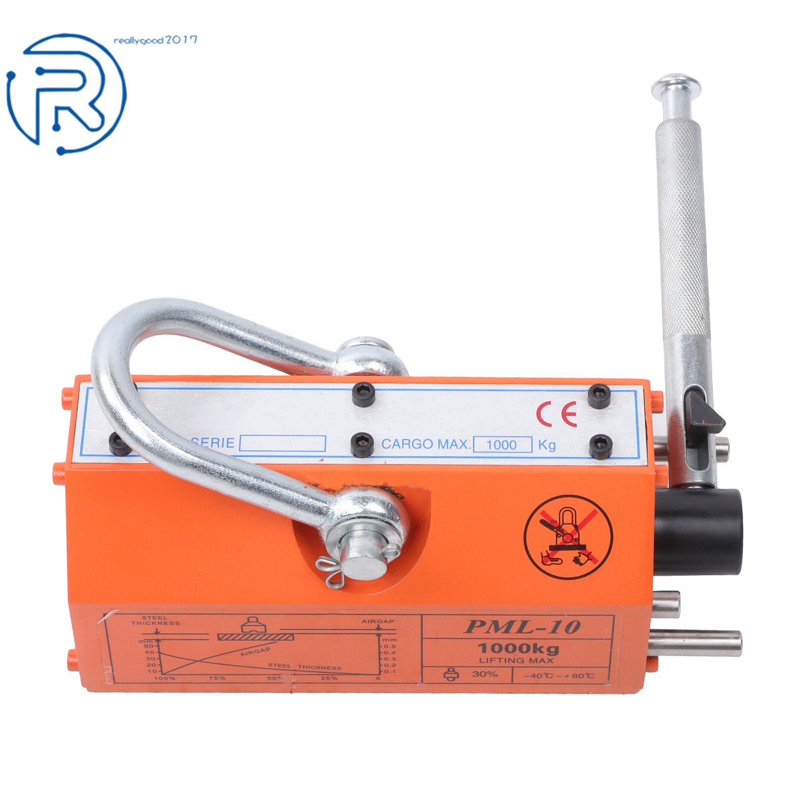 Heavy Duty Magnetic Lifter, 2200lbs/1000kg Pulling Capacity, 2 Safety Factor