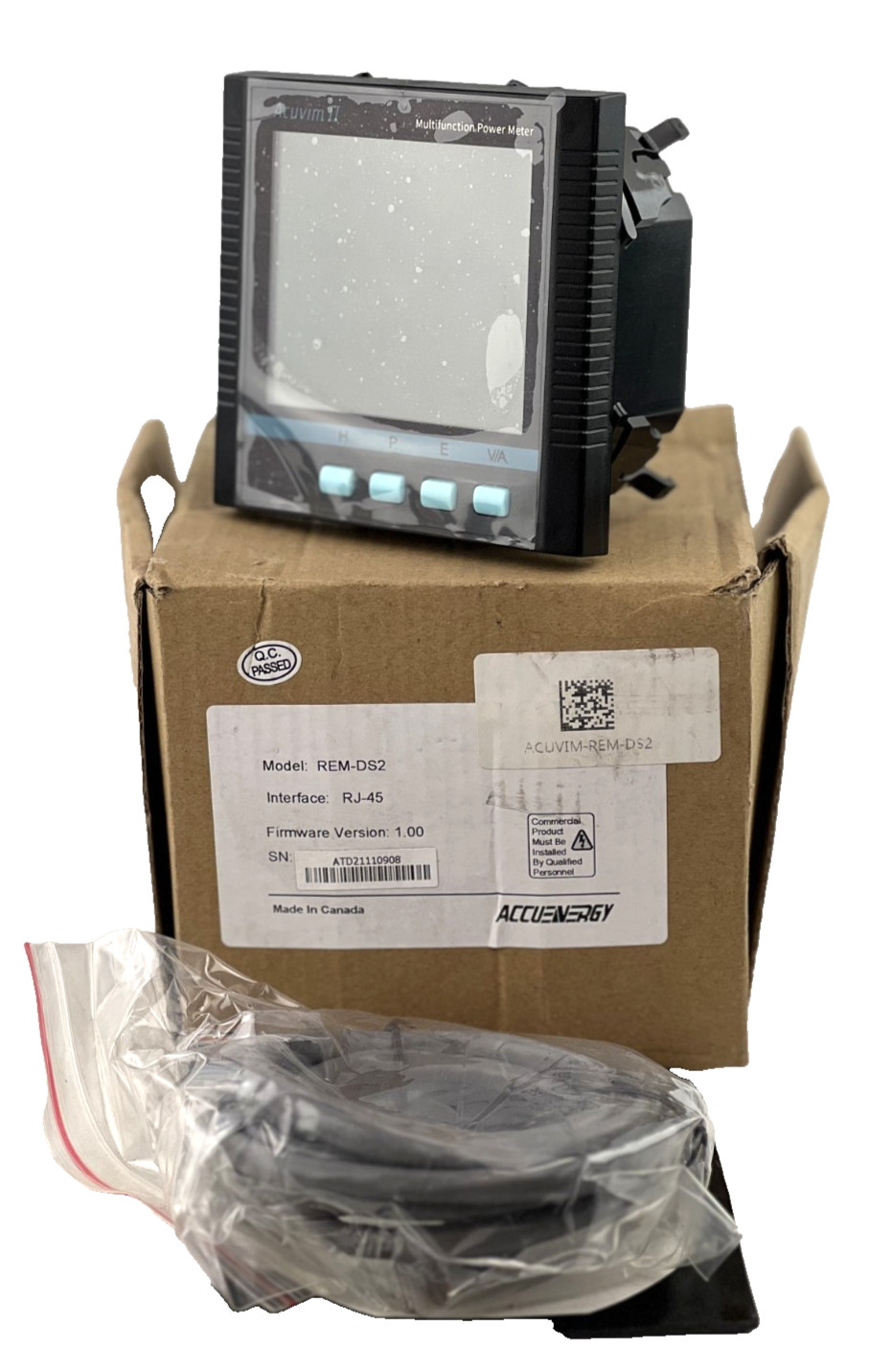 Accuenergy REM-DS2 Remote Display for Acuvim DIN-Rail Mounted Meters RJ-45