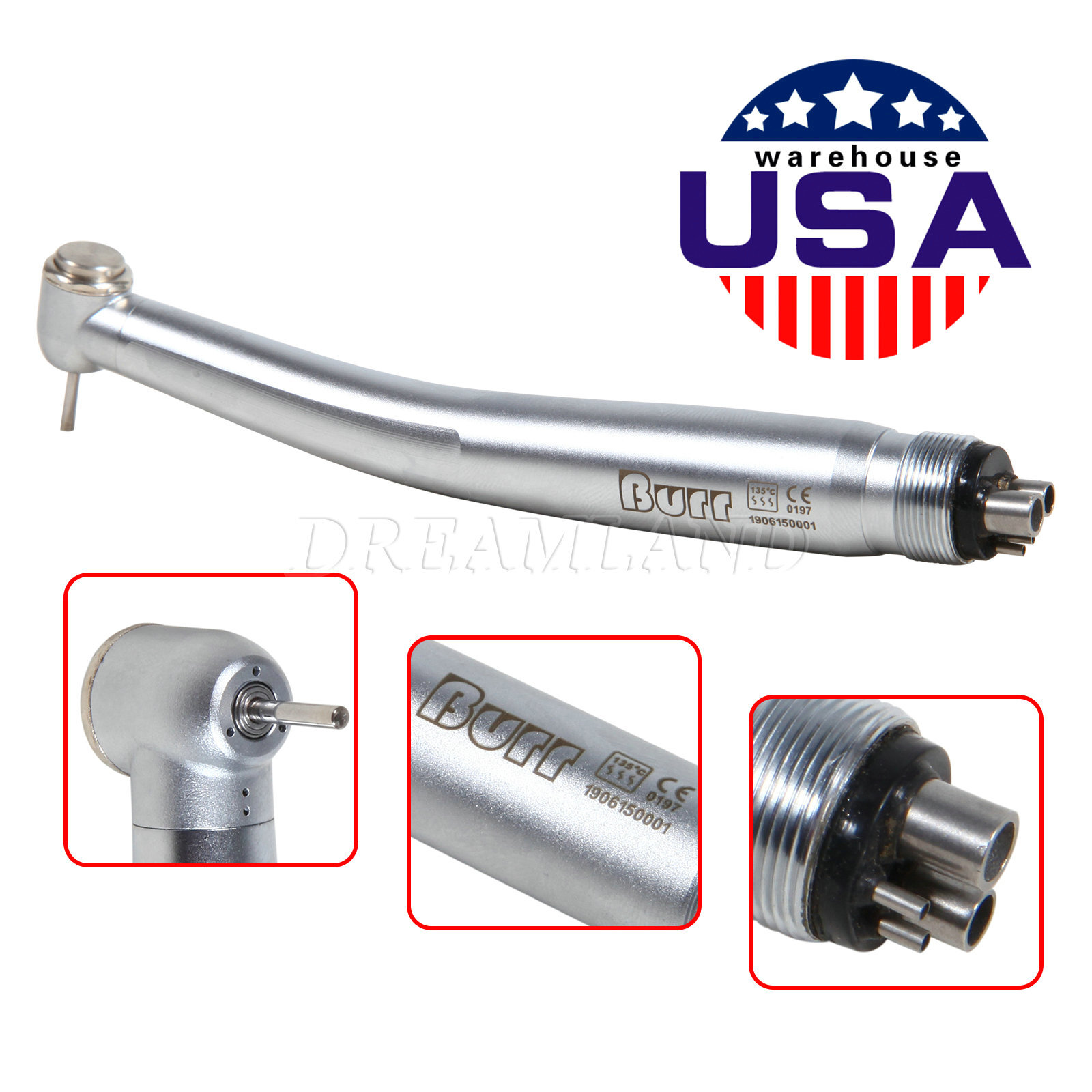 10* Dental High Speed Push Button Turbine Handpiece 4Holes Fit NSK Pana Max U3BM
