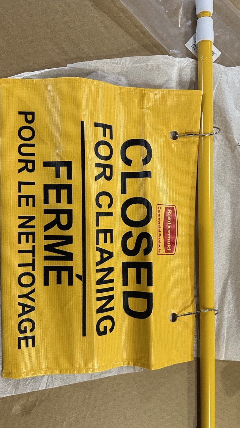 Rubbermaid FG9S1600 Multilingual Closed for Cleaning Safety Sign