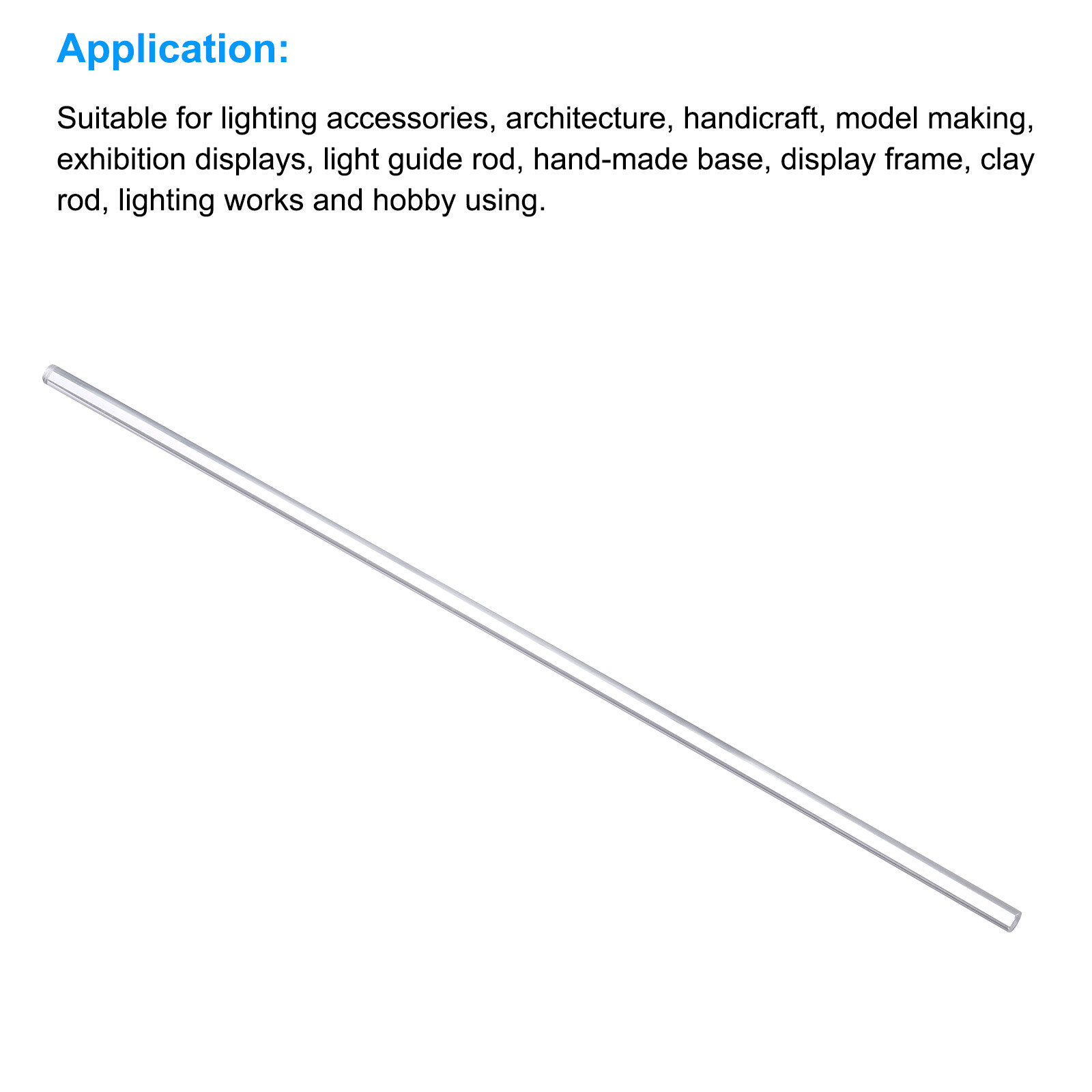 Acrylic Round Rod 6mm Diameter 12″ Length Solid Plastic PMMA Bar Rods 12pack