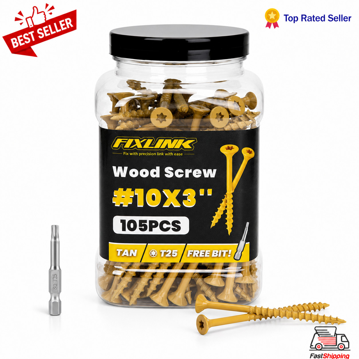 3 Inch Deck Wood Screws #10 x 3 Epoxy Coated Rust Resistant 105 PCS