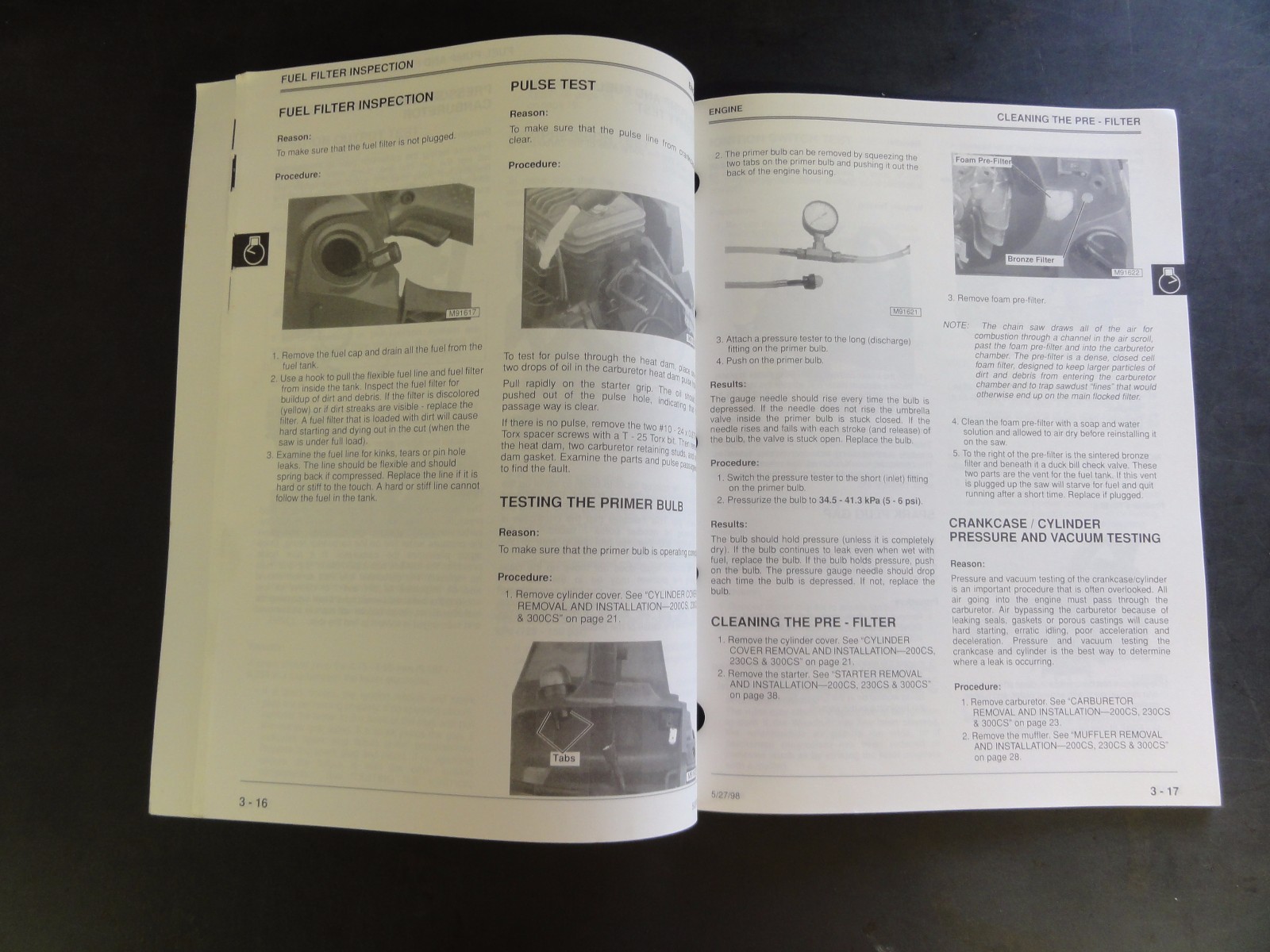 John Deere 200CS 230CS 300CS 550CS Chainsaws Technical Manual TM1750