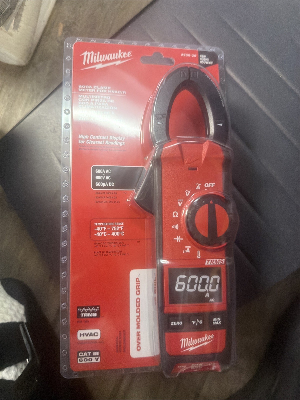 Milwaukee 2236-20 Clamp Meter for HVAC/R – Red
