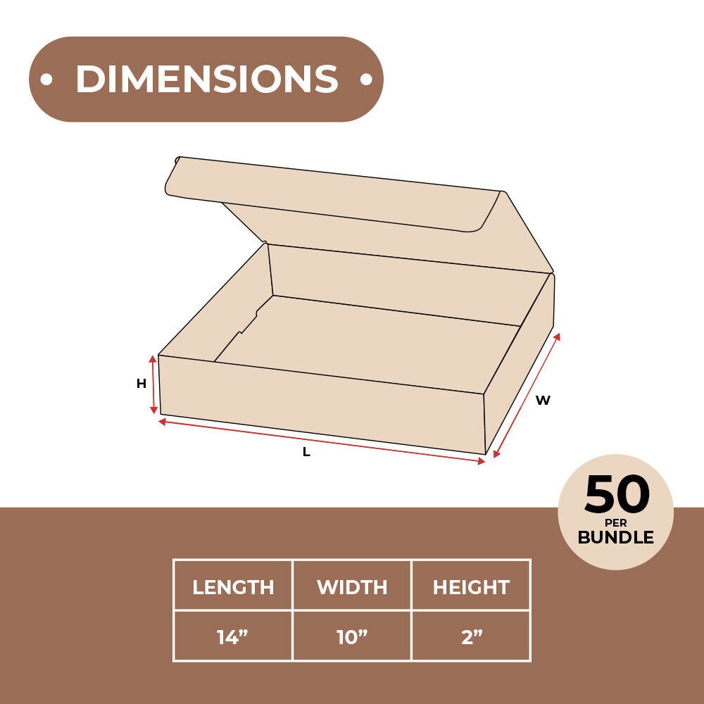 Kraft Literature Mailers 14x10x2″ ECT-32B 50/Case