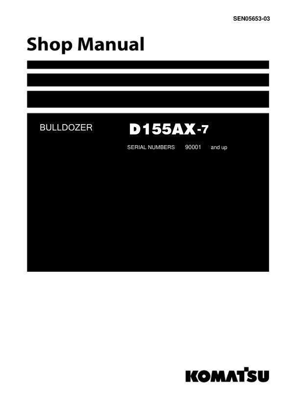 Komatsu D155AX-7 Dozer Bulldozer Repair Shop Service Manual Workshop Book