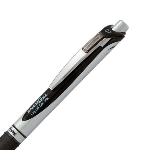 Pentel EnerGel RTX Retractable Liquid Gel Pen, Medium Line,0.7mm, Black, 12-Pk