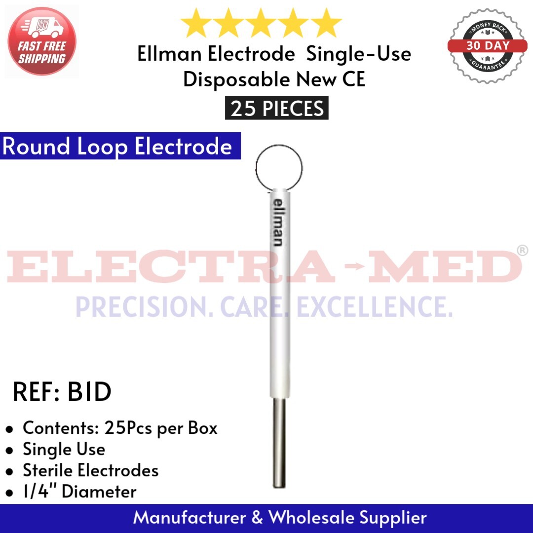 Ellman Electrodes – 14 Types: Ball, Needle, Scalpel, Diamond, Round, U – 25 Each