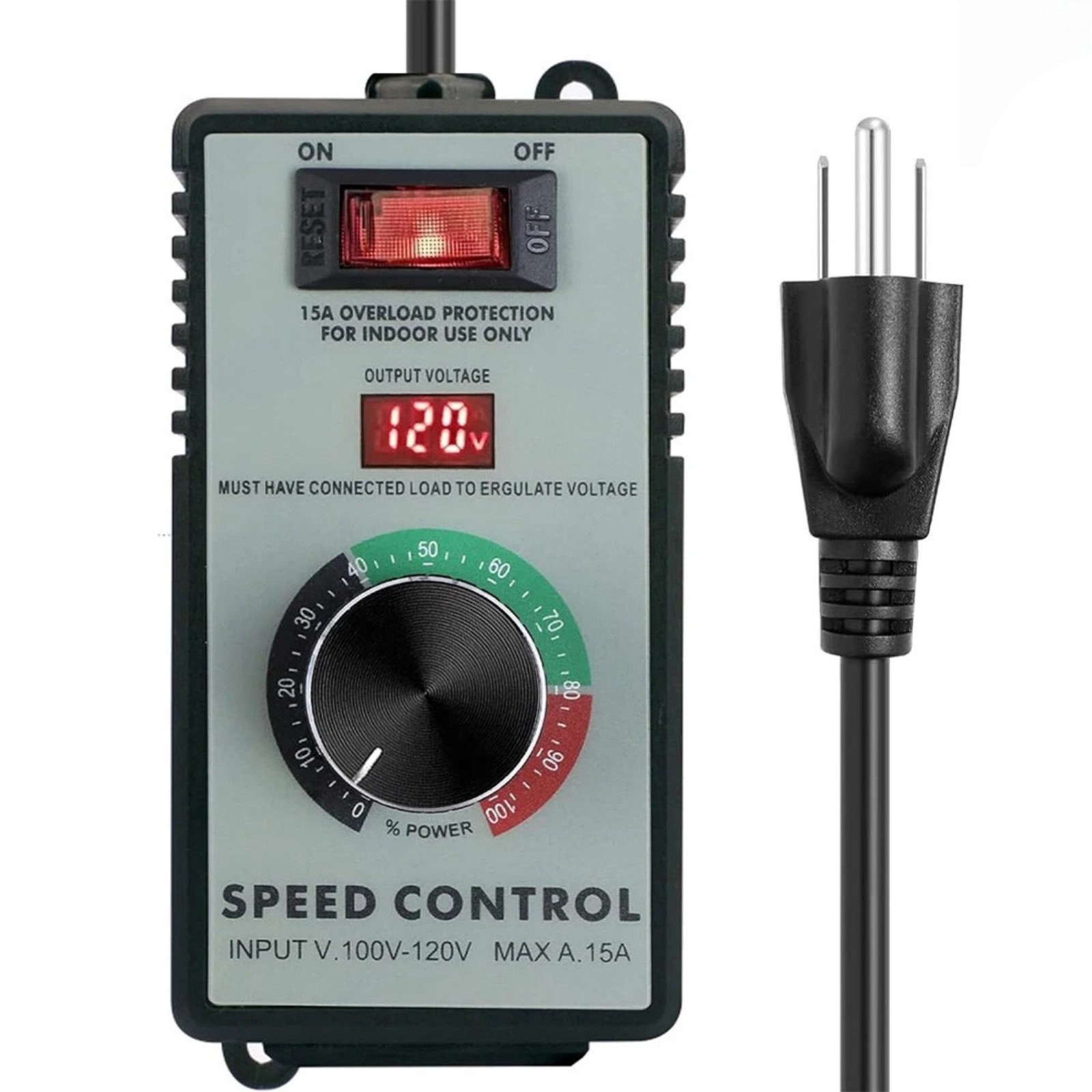 Brand New 120V AC Motor Speed Controller with Overload Protection Safety Feature