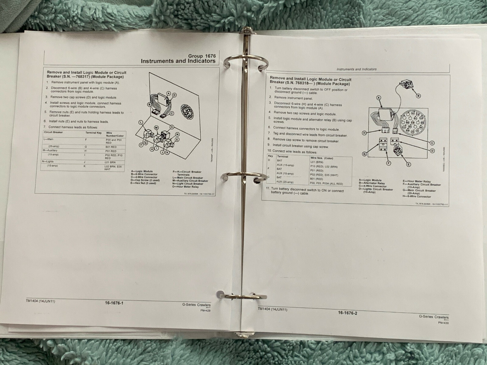 Deere JD 655 755 855 955 756 856 tractor service repair manual binder 1360