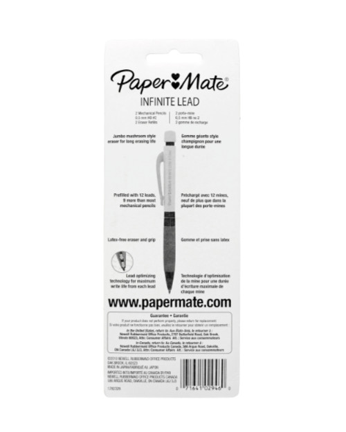 NEW Paper Mate Infinite Lead 0.5 mm Mechanical Pencils 2 Pack (Blue + Green)